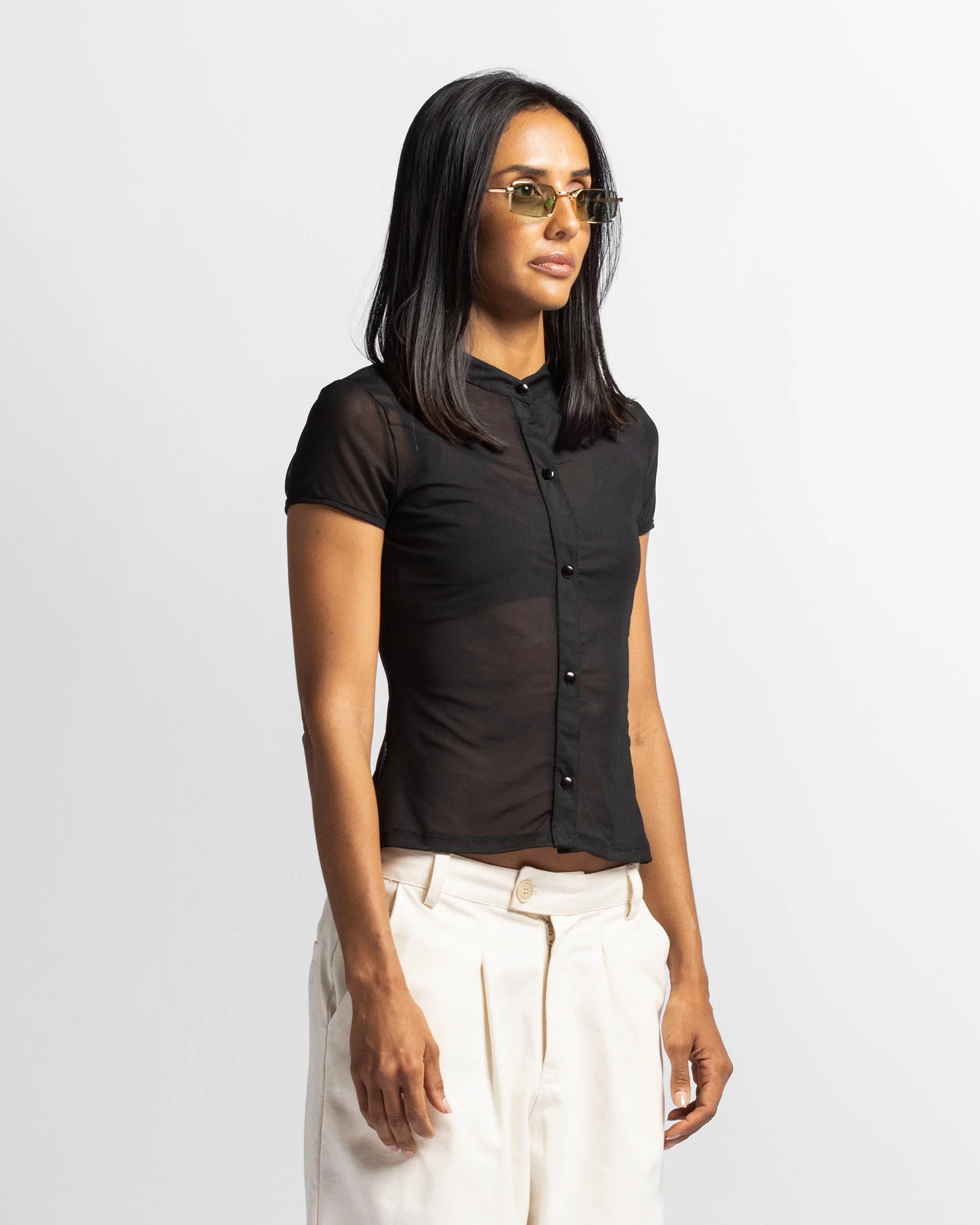 Camisa De Botones En Mesh - Image 3