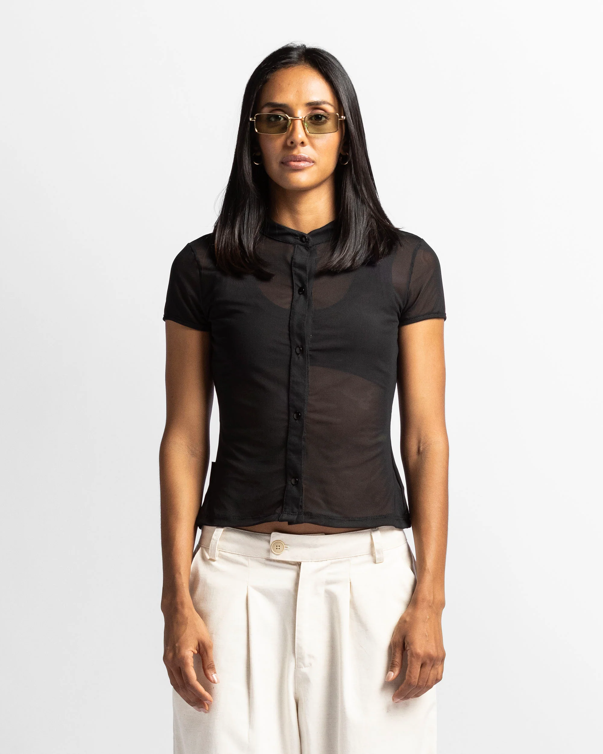 Camisa De Botones En Mesh - Image 5