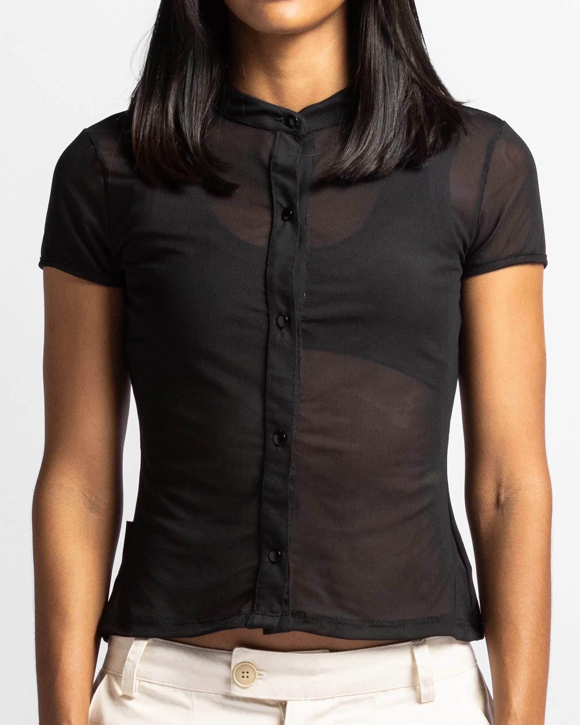 Camisa De Botones En Mesh - Image 8