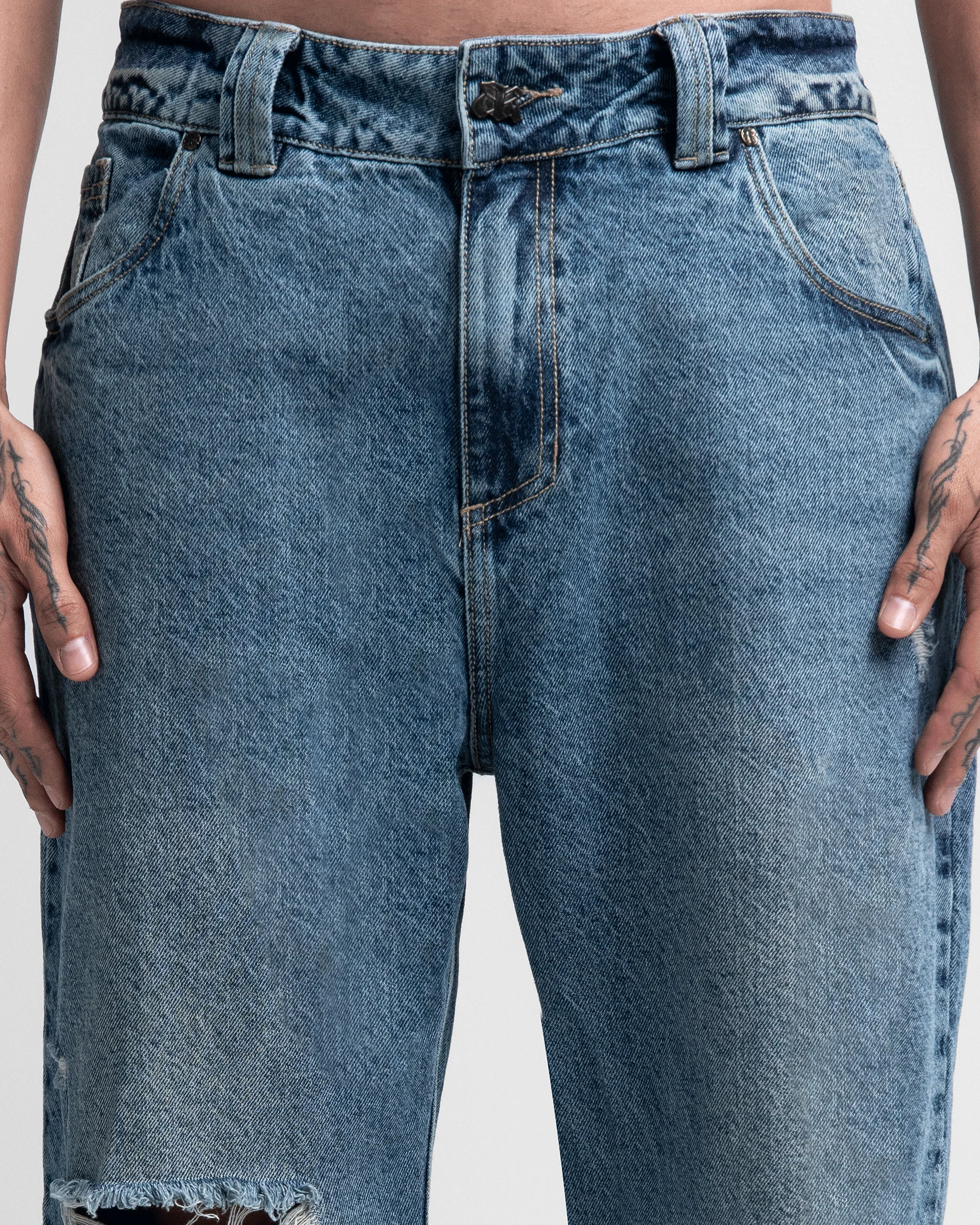 Denim Pant Azul Oscuro Destroyed - Image 6