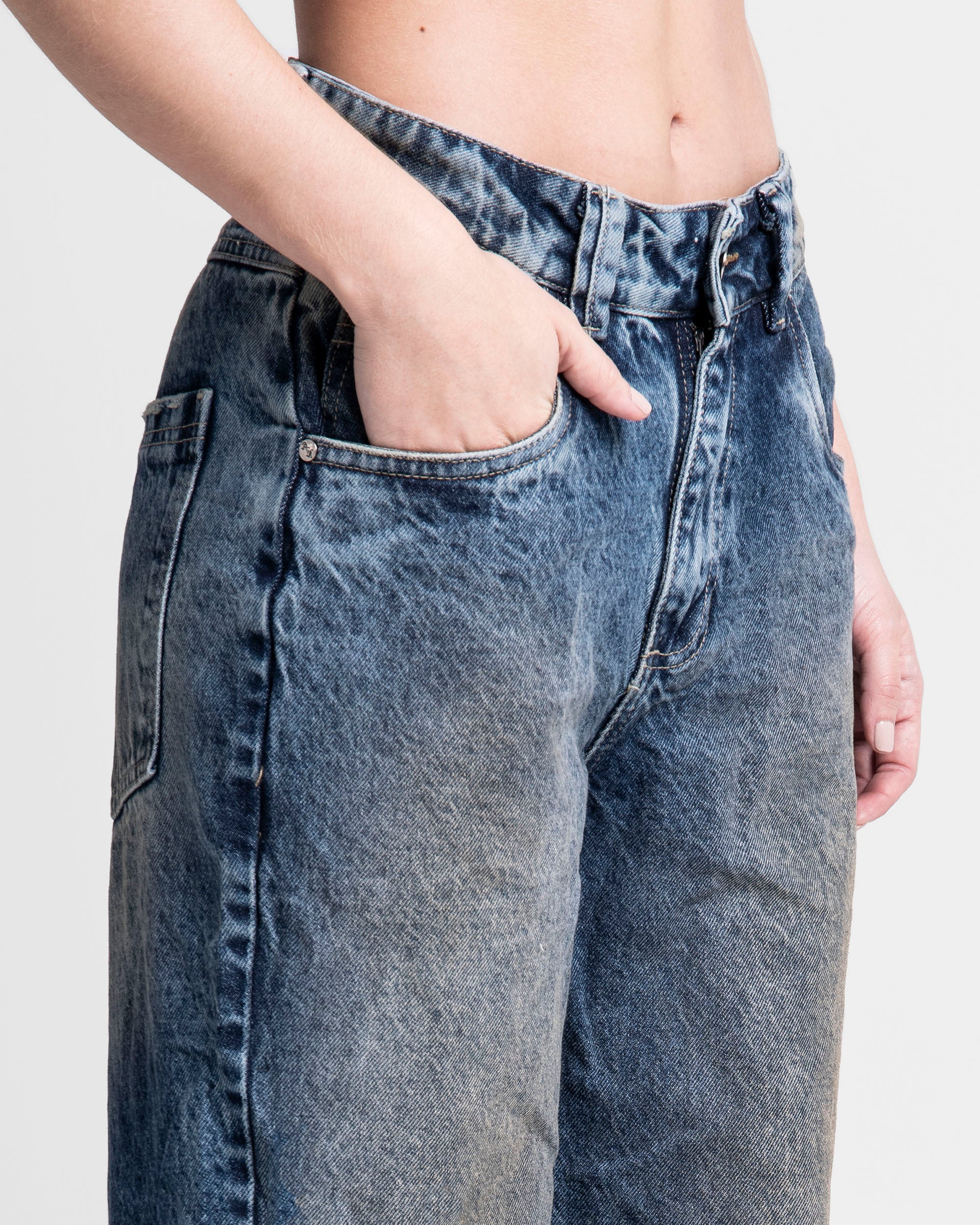 Denim Pant Cortes Dirty Azul Oscuro Mujer - Image 9