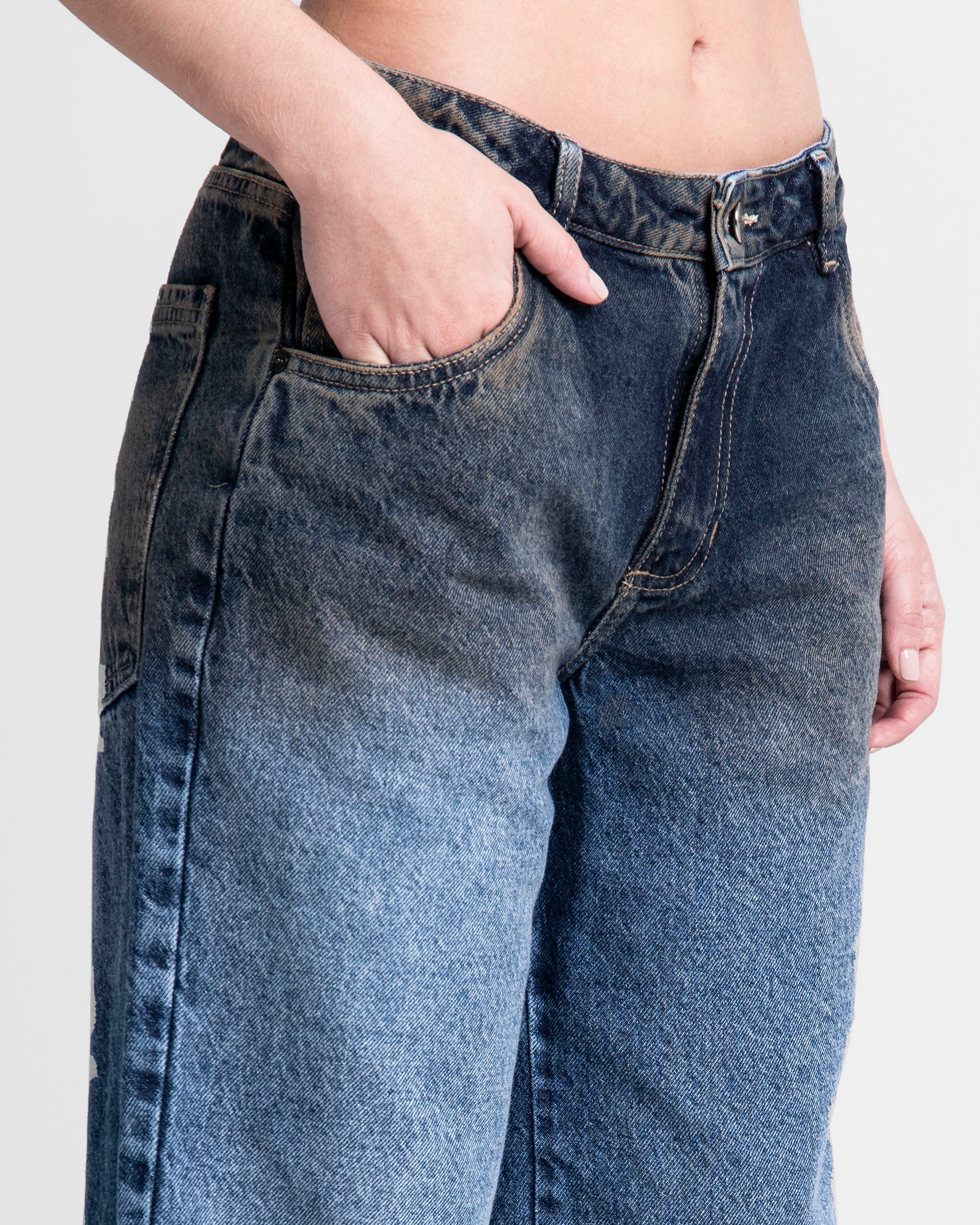 Dirty Denim Pant Azul Oscuro Mujer - Image 7