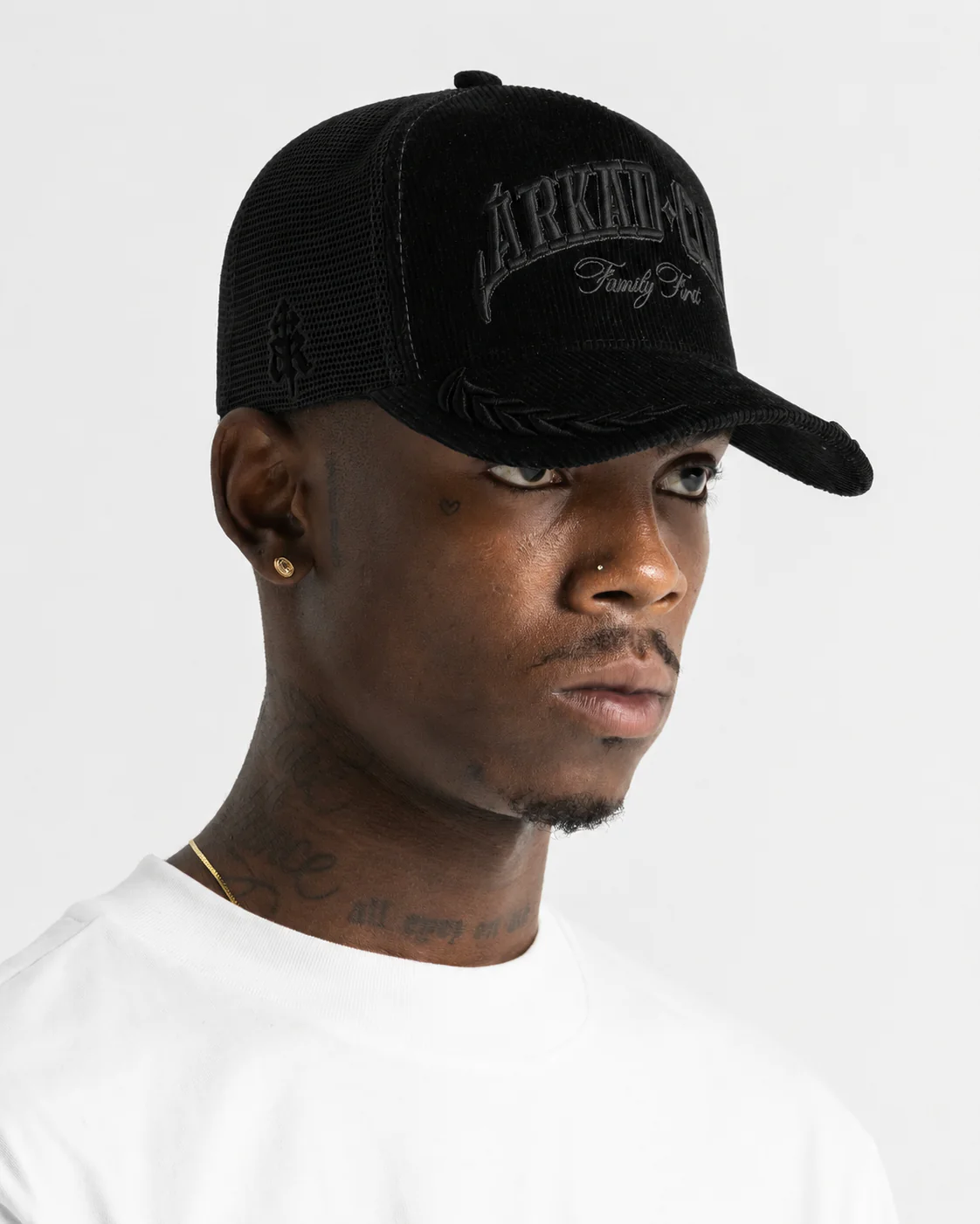 Gorra Corduroy Negra Con Negro FF - Image 4