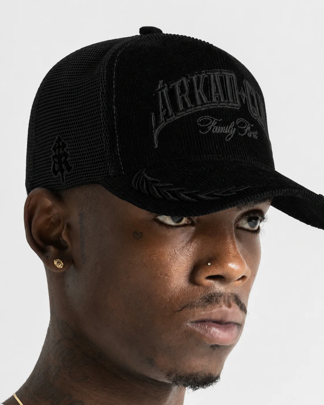 Gorra Corduroy Negra Con Negro FF - Image 6