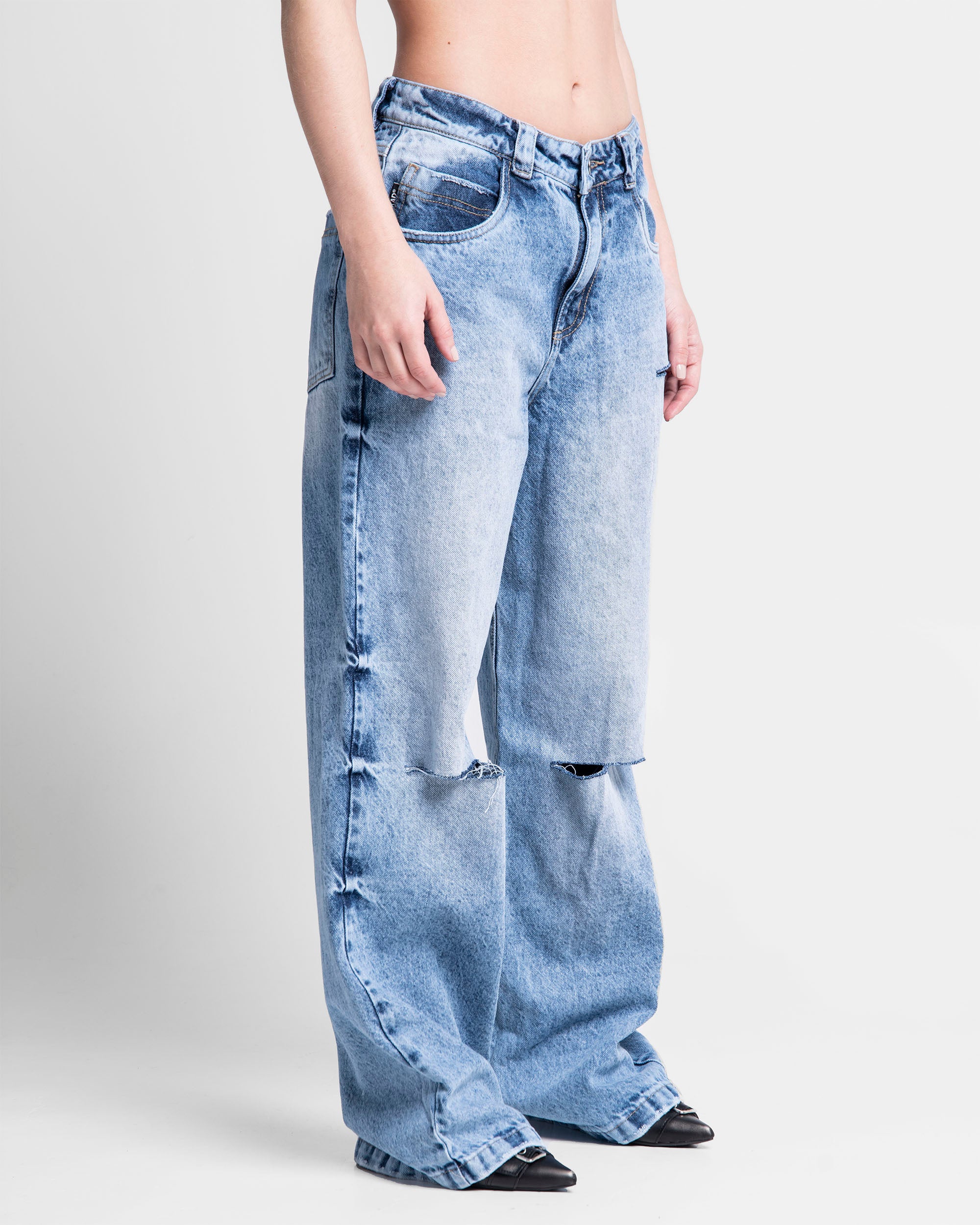 Jean Destroyed Azul Mujer - Image 3