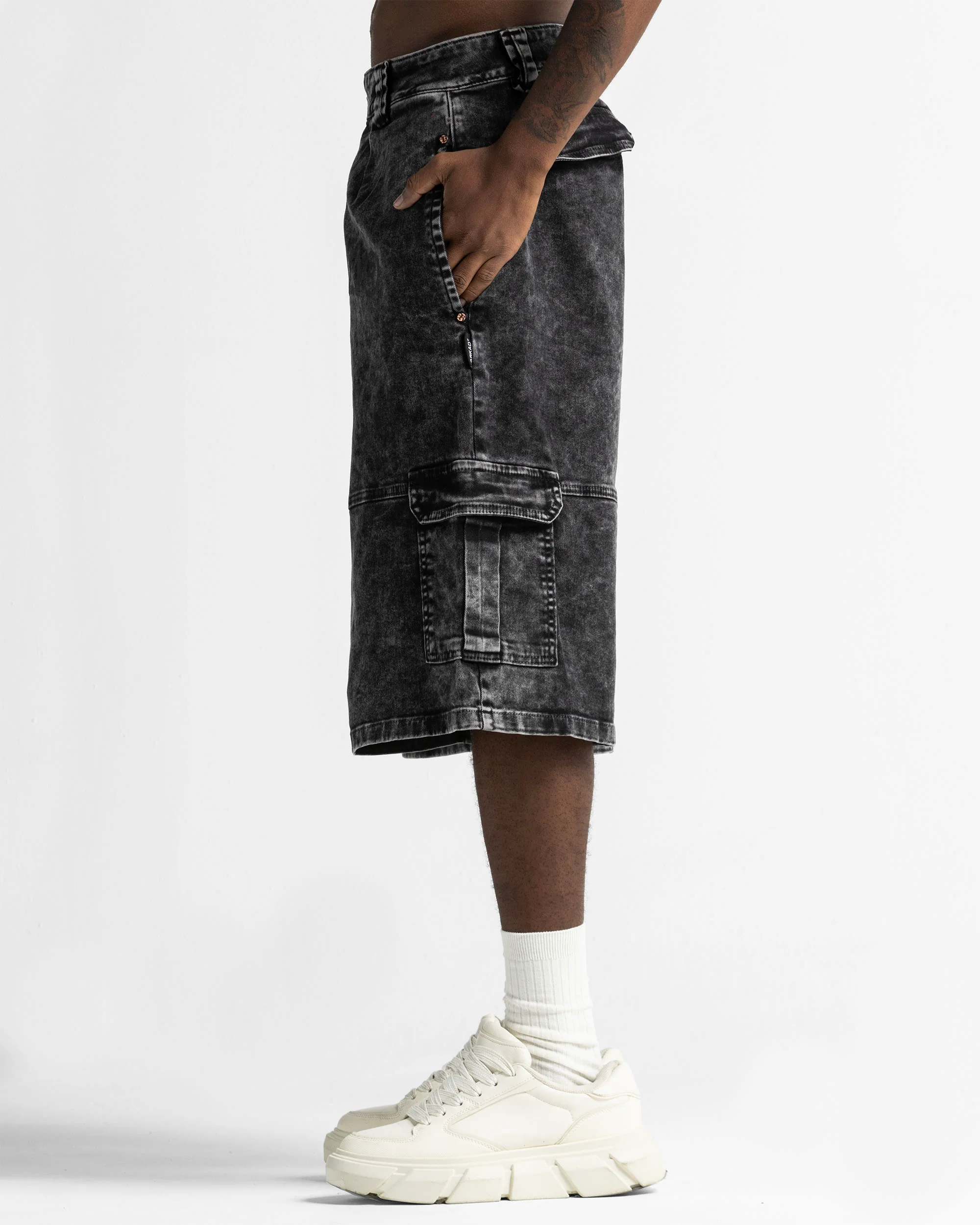 Washed Jort Denim Negro - Image 3