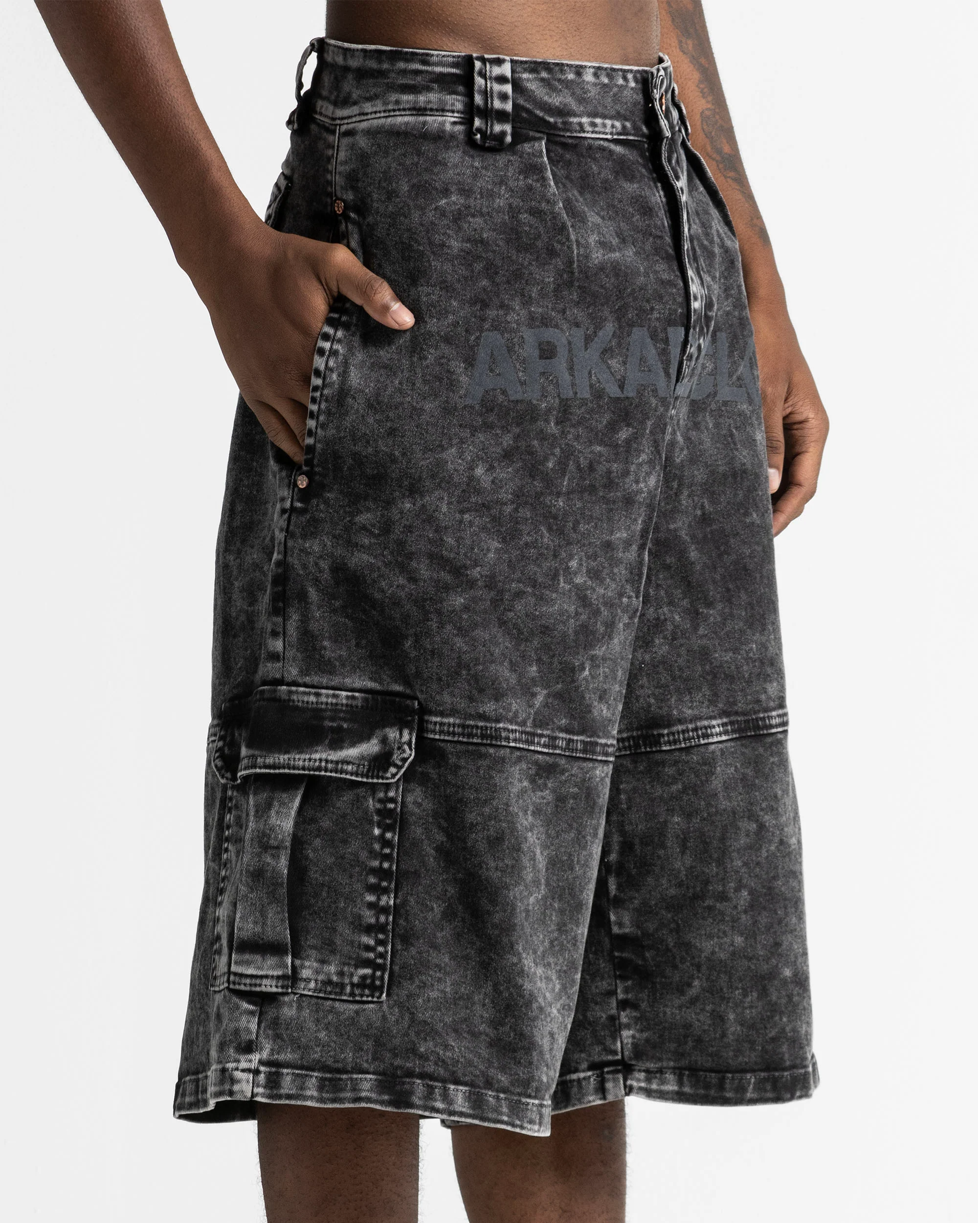 Washed Jort Denim Negro - Image 9