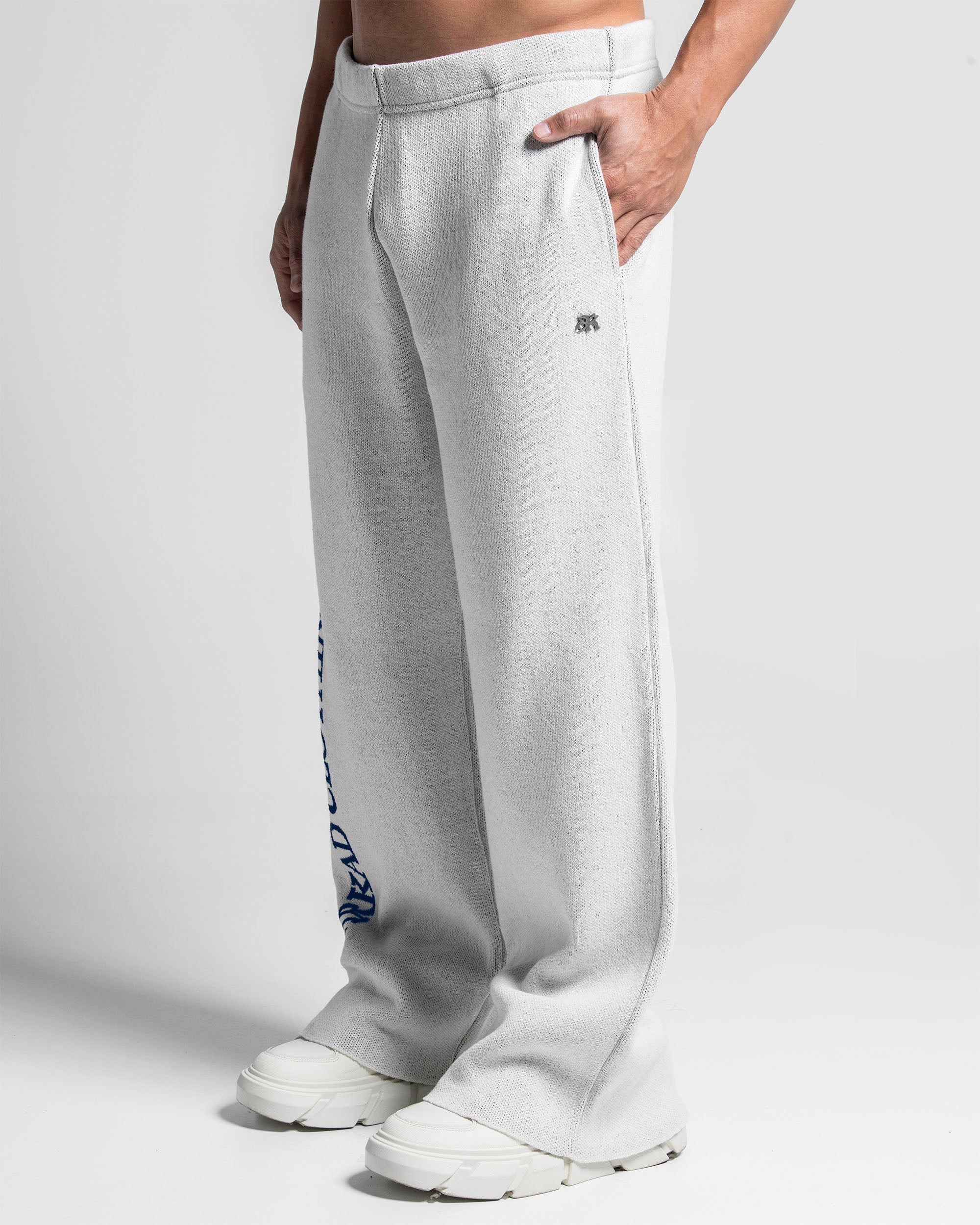 Knit Pant Blanco Con Azul - Image 3