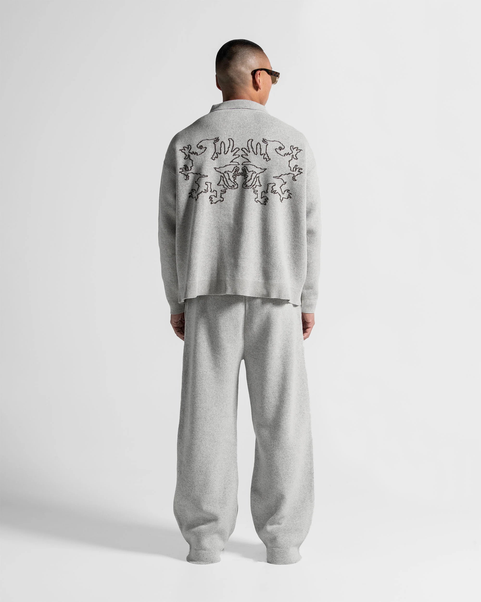 Knit Pant Gris Con Cafe - Image 9