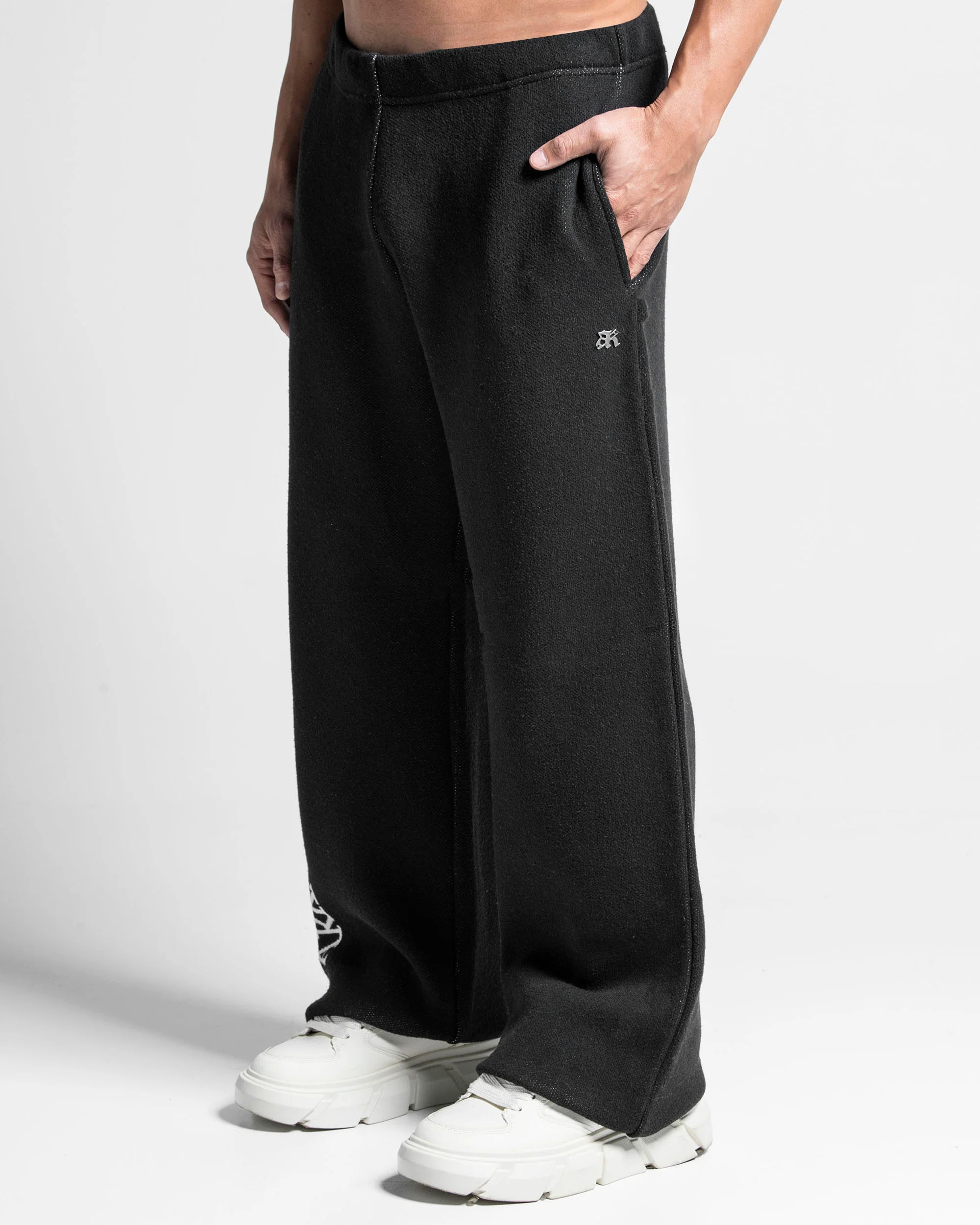 Knit Pant Negro Con Blanco - Image 4
