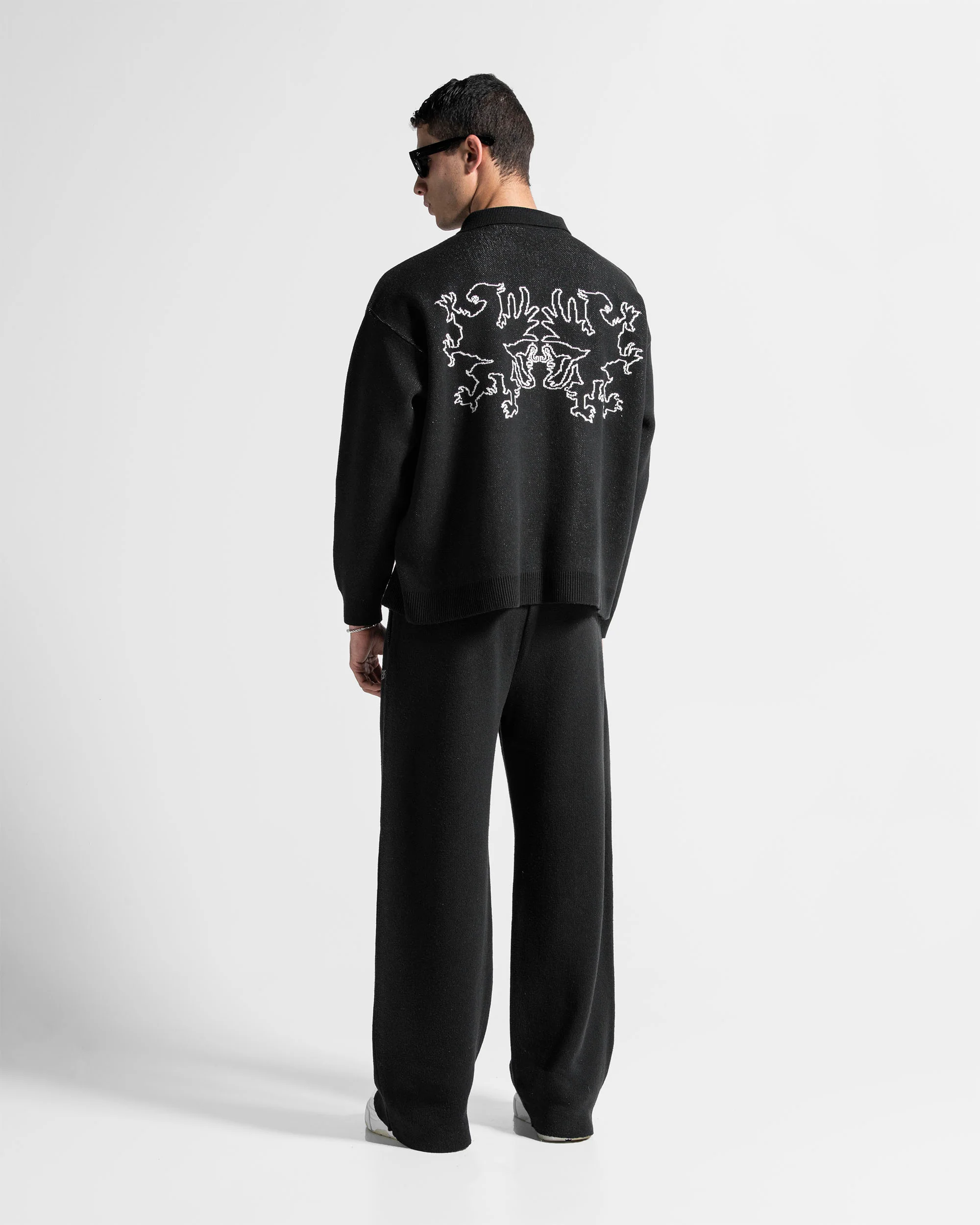 Knit Pant Negro Con Blanco - Image 9