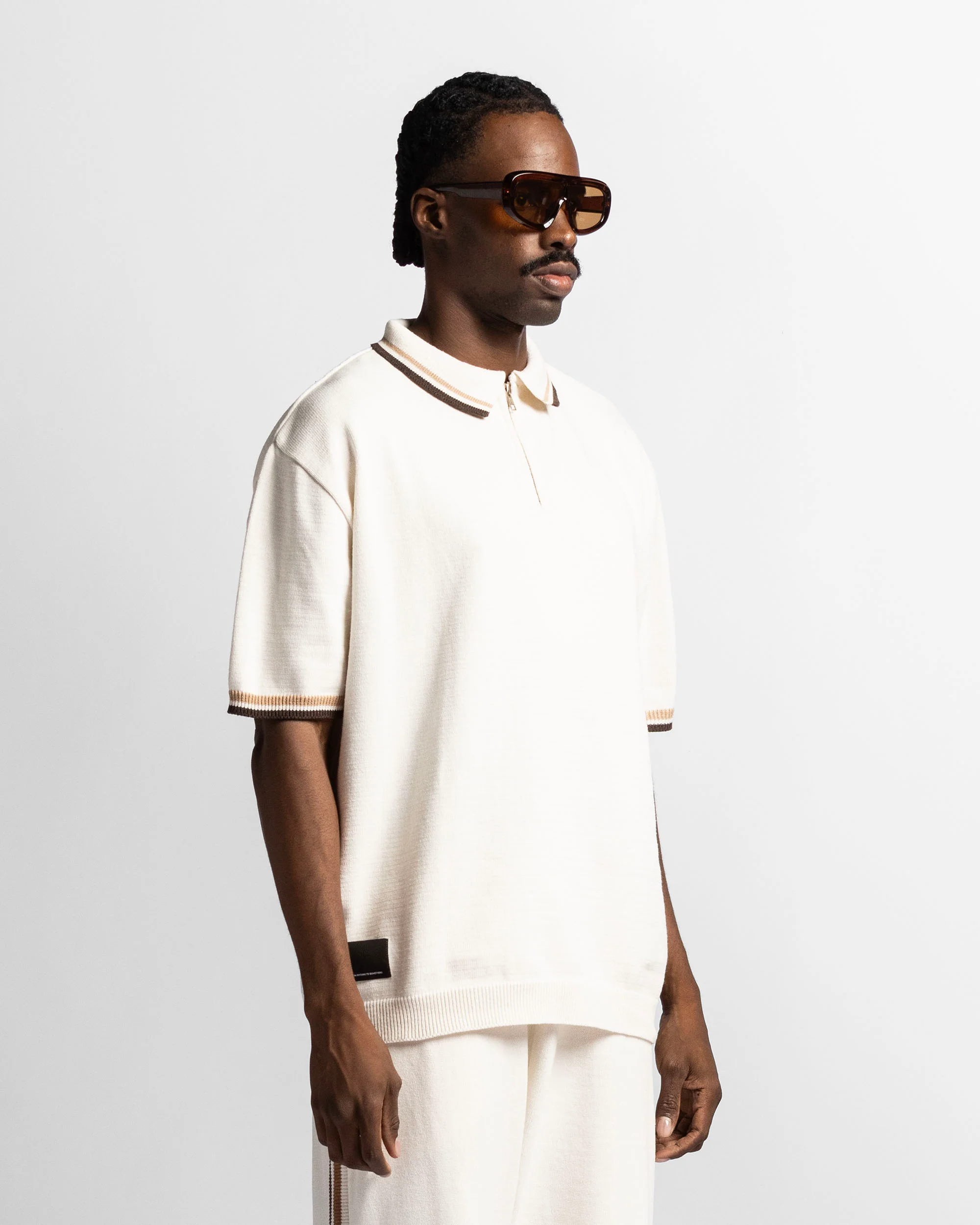 Knit Polo Beige - Image 3