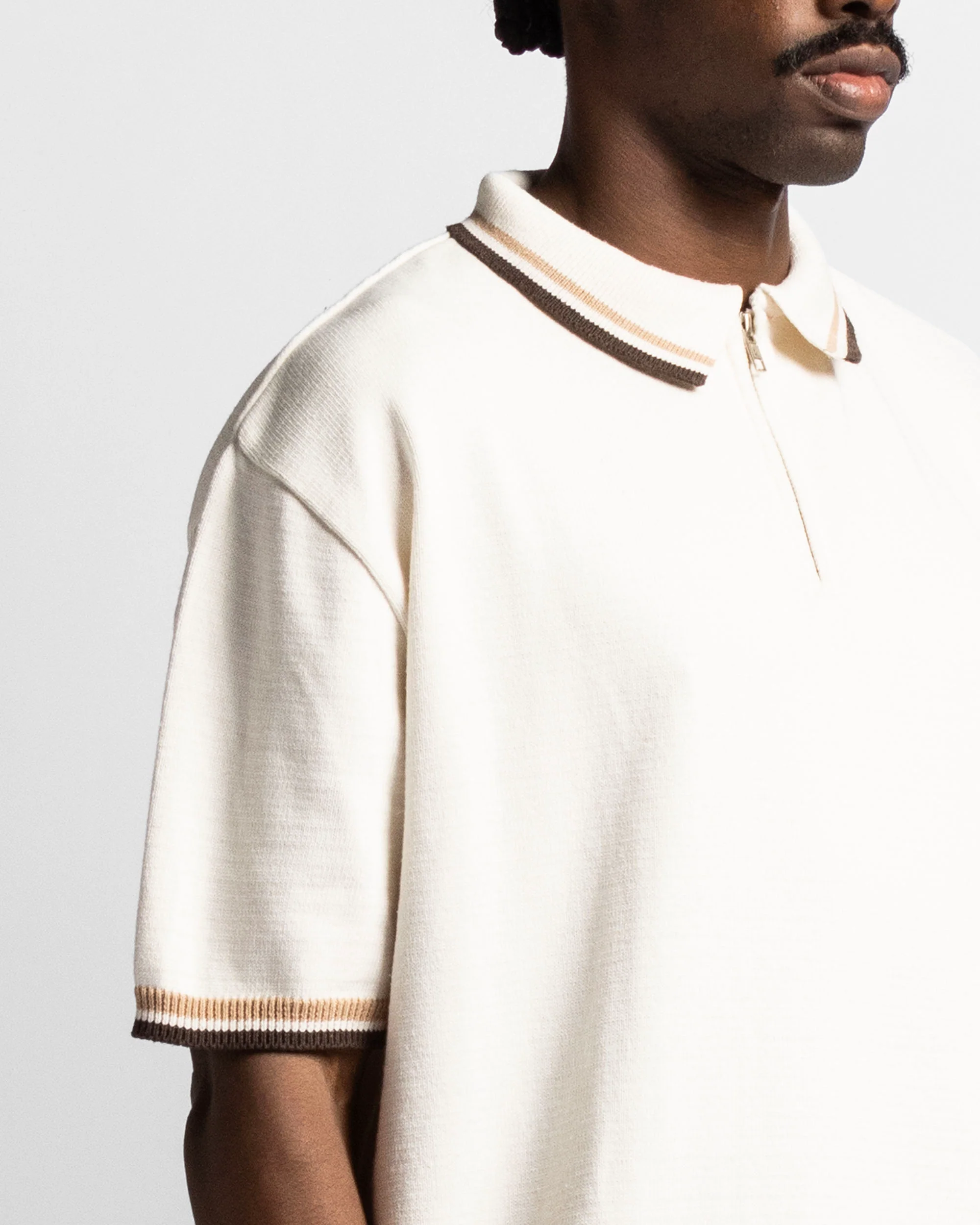 Knit Polo Beige - Image 8