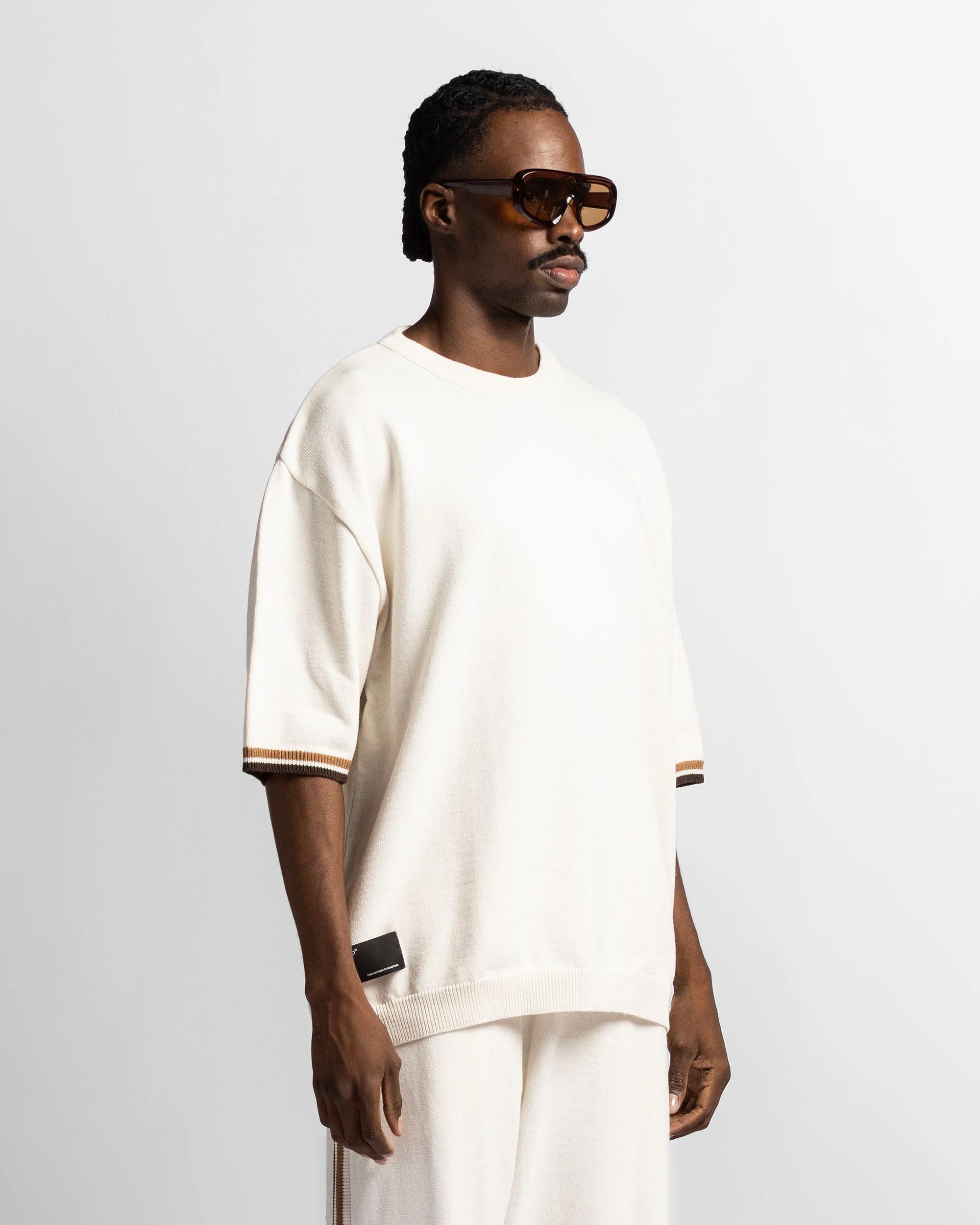 Knit Tshirt Beige - Image 3