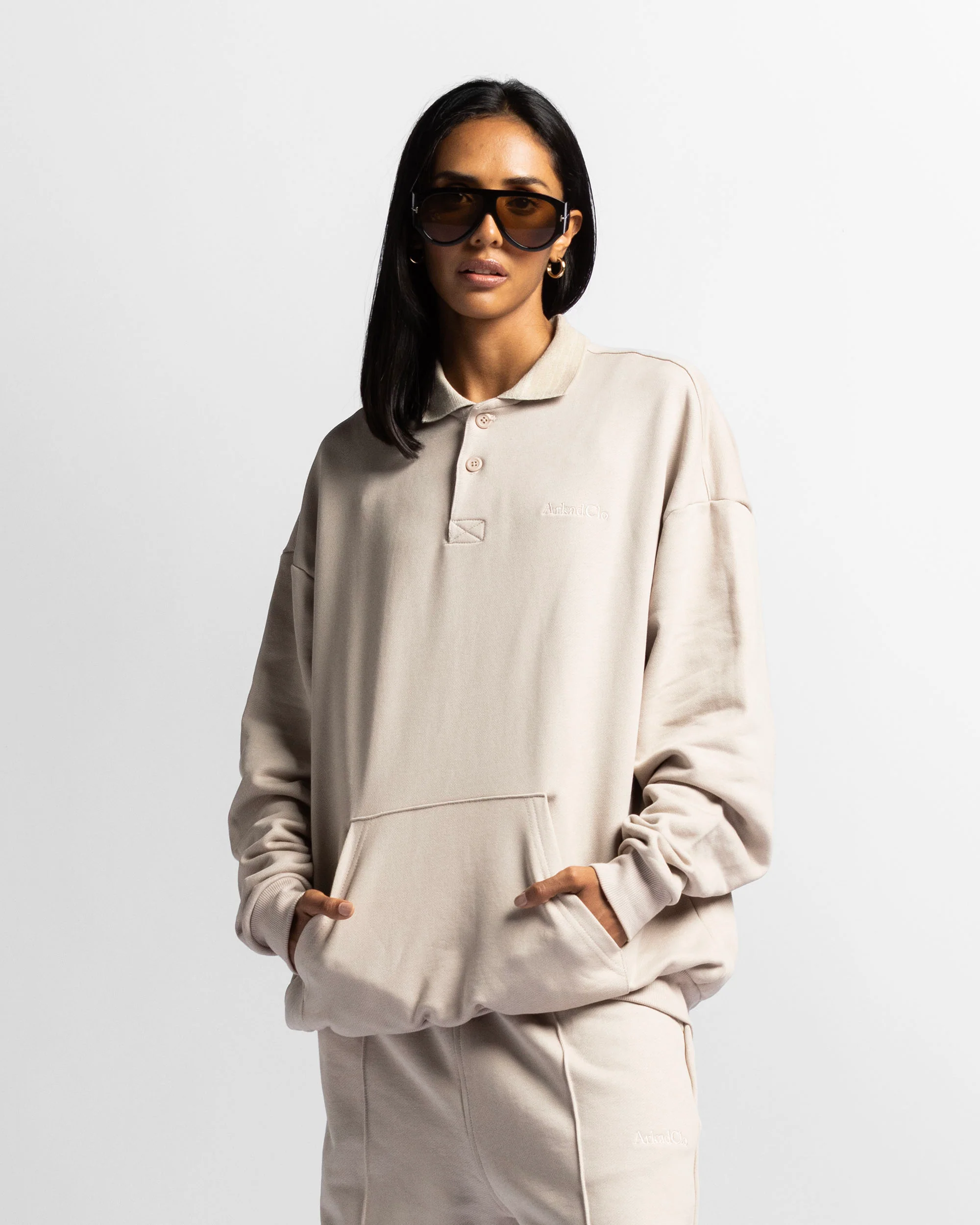 Polo Sweatshirt Oversize Sand - Unisex