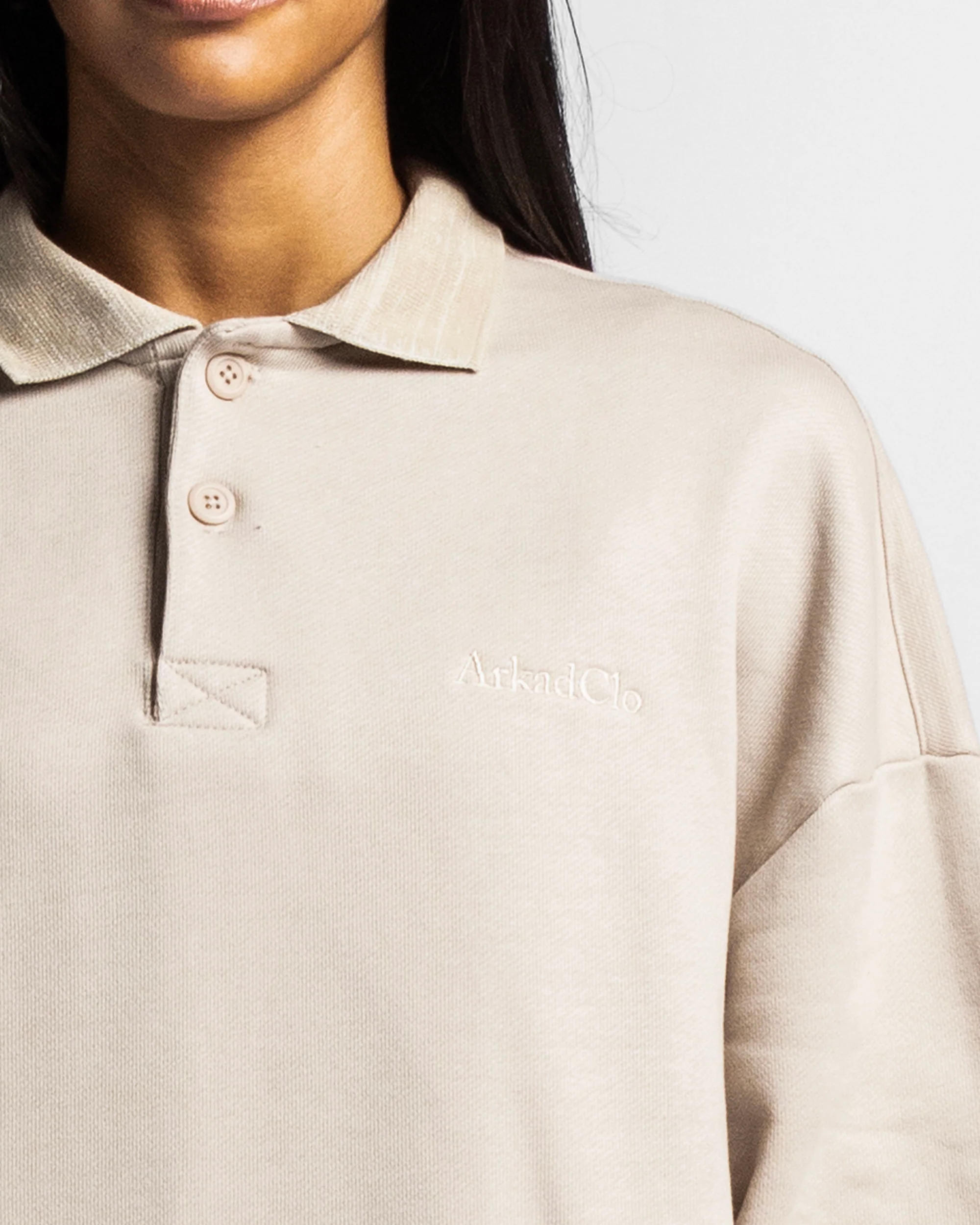 Polo Sweatshirt Oversize Sand - Unisex - Image 7