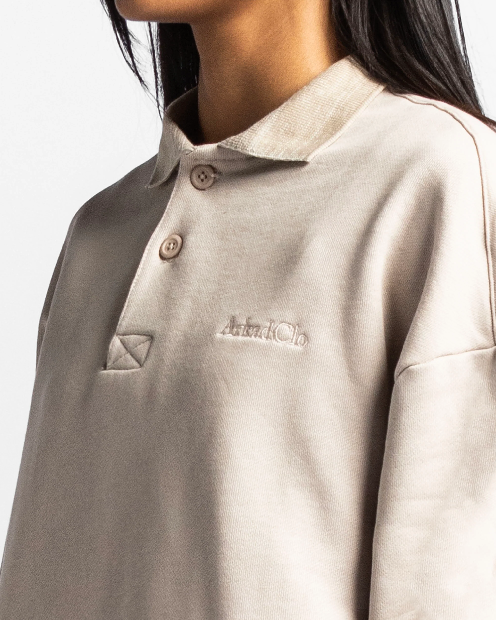 Polo Sweatshirt Oversize Sand - Unisex - Image 8