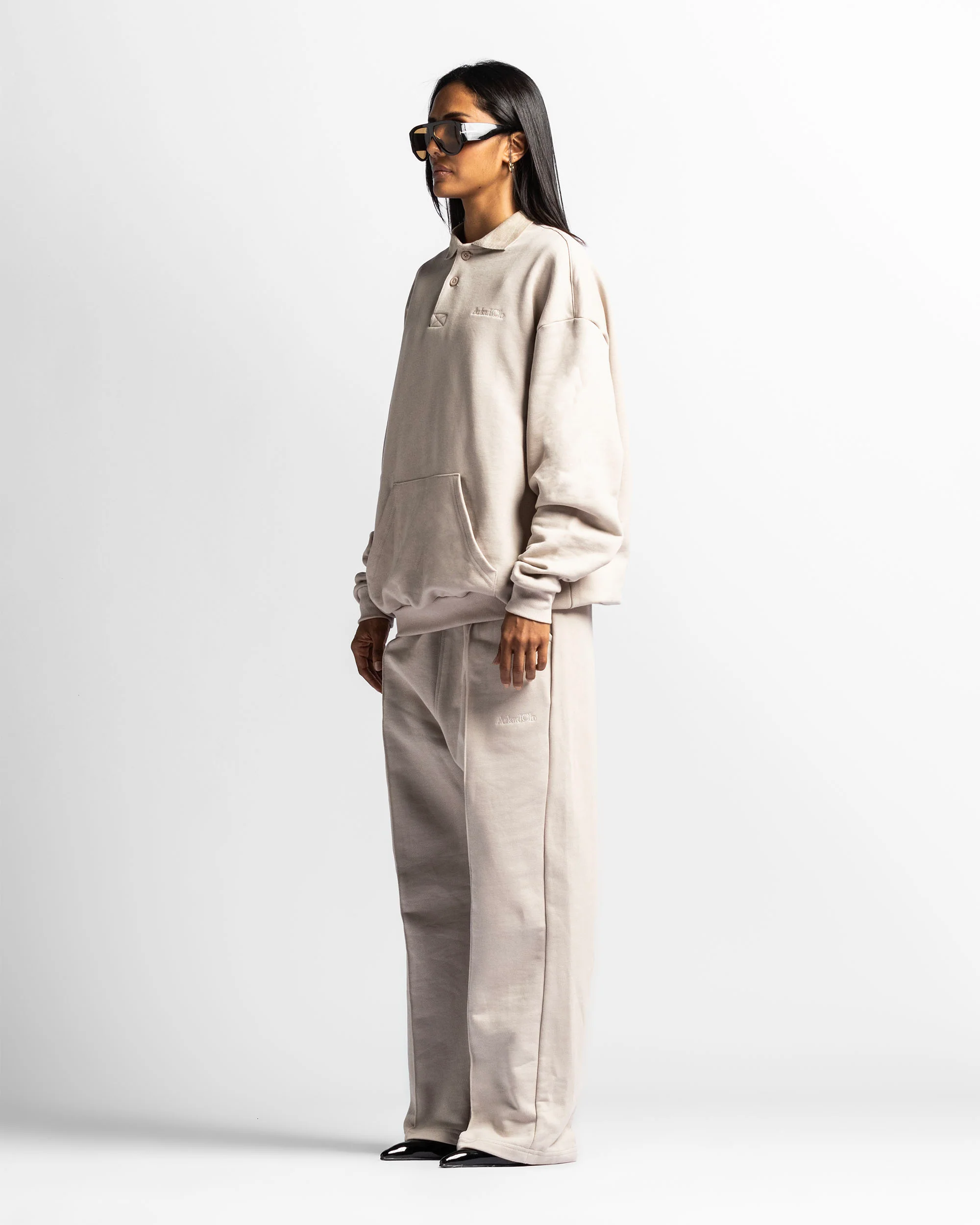 Polo Sweatshirt Oversize Sand - Unisex - Image 9