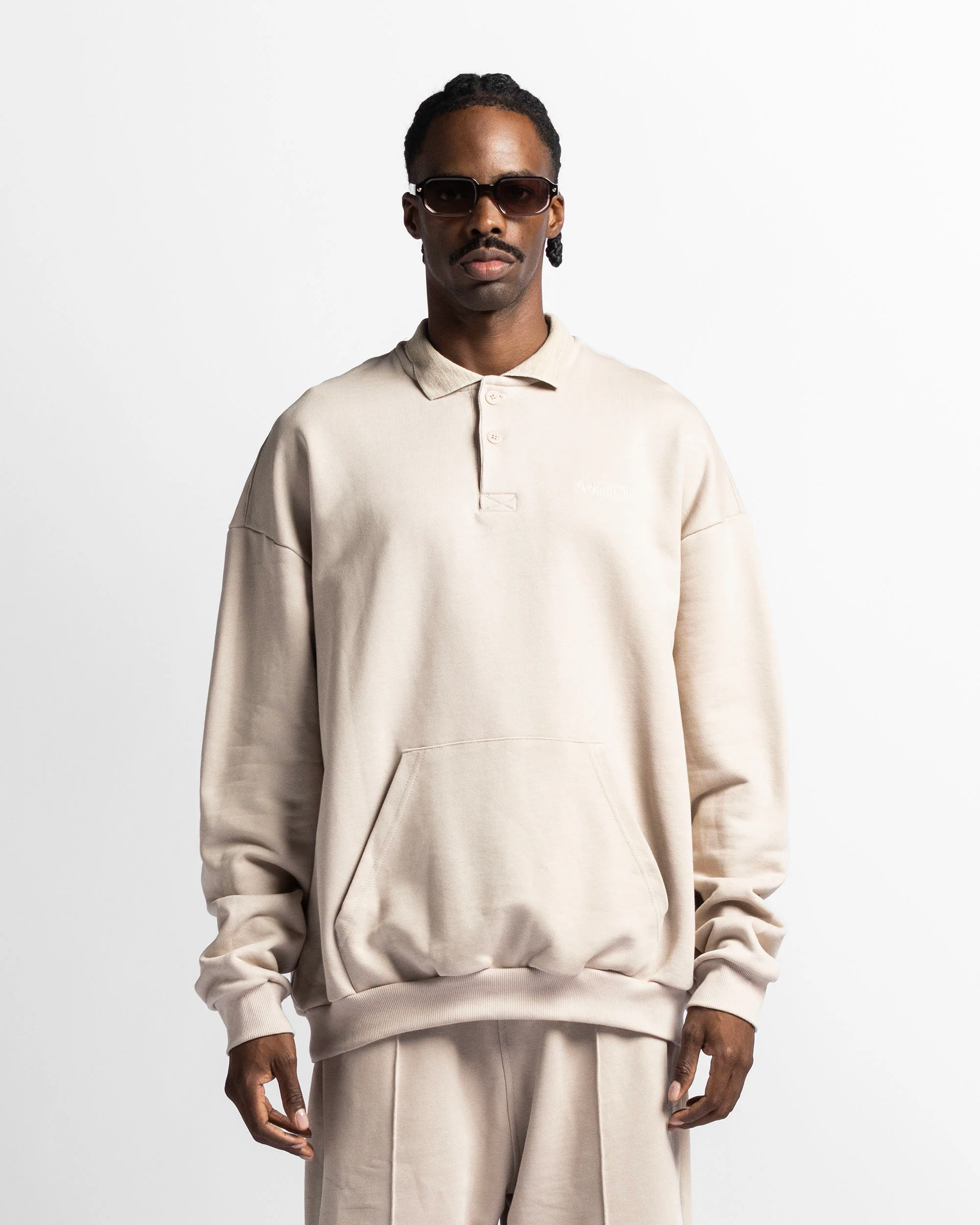 Polo Sweatshirt Oversize Sand