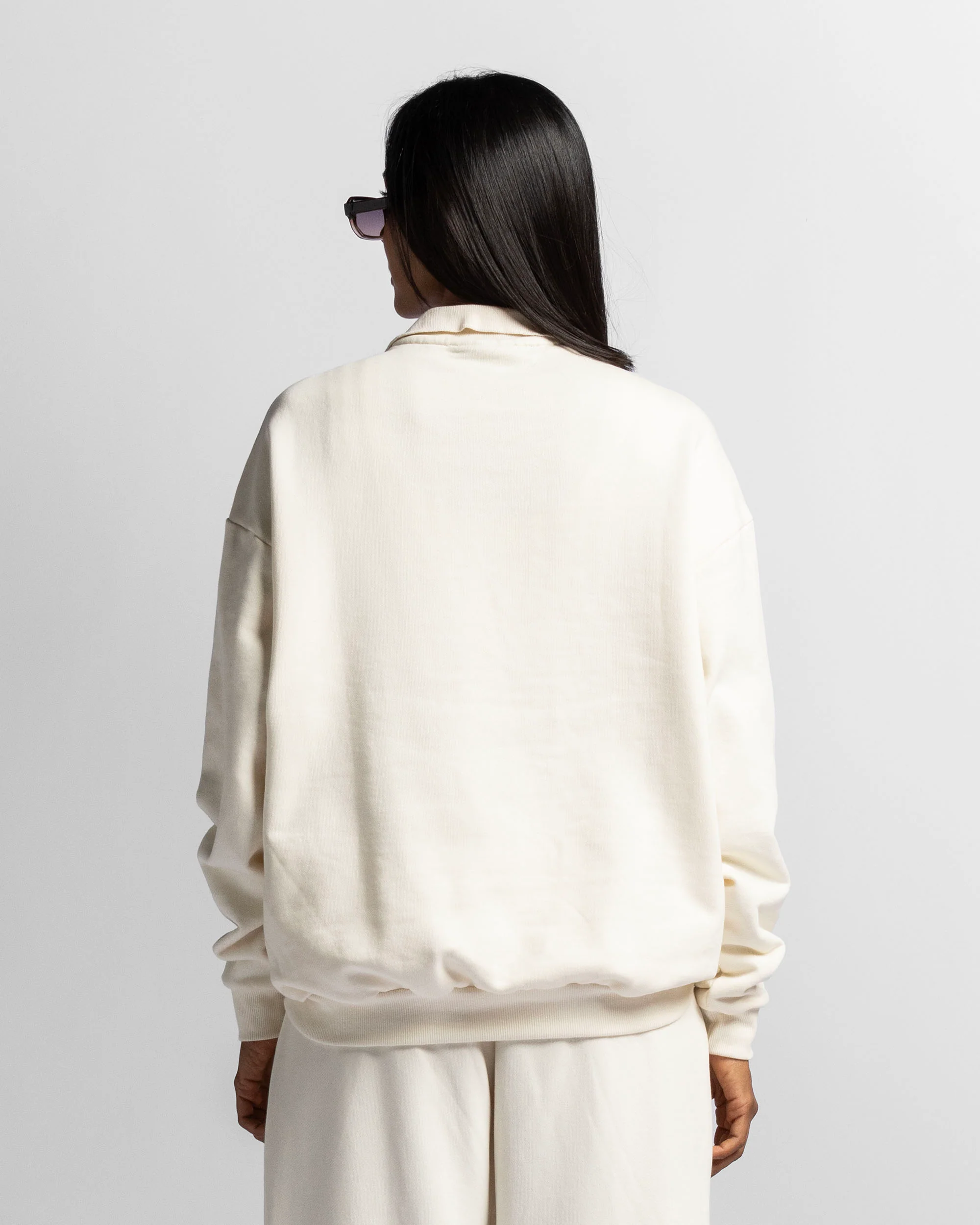 Polo Sweatshirt Oversize Beige - Unisex - Image 3