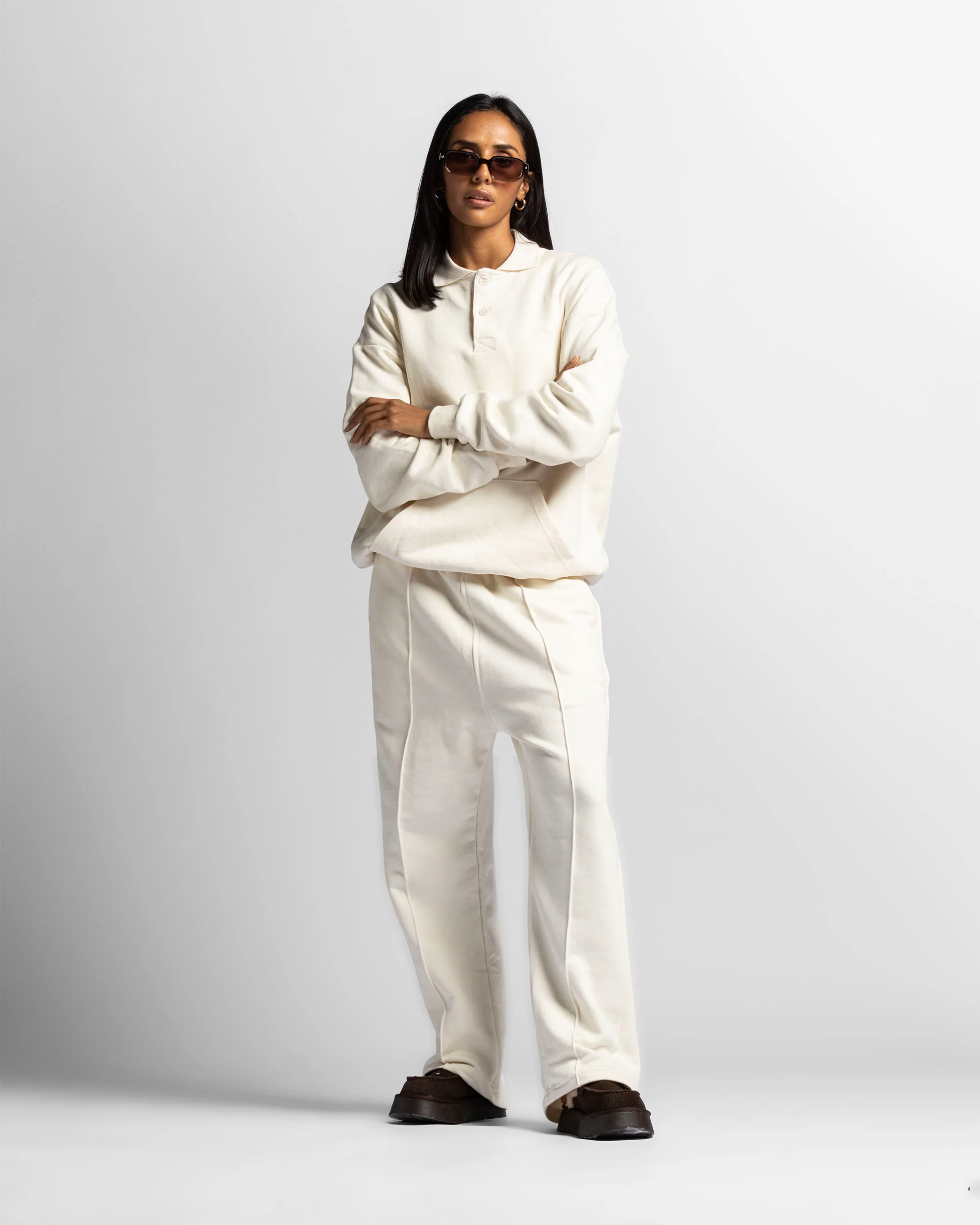 Polo Sweatshirt Oversize Beige - Unisex - Image 4