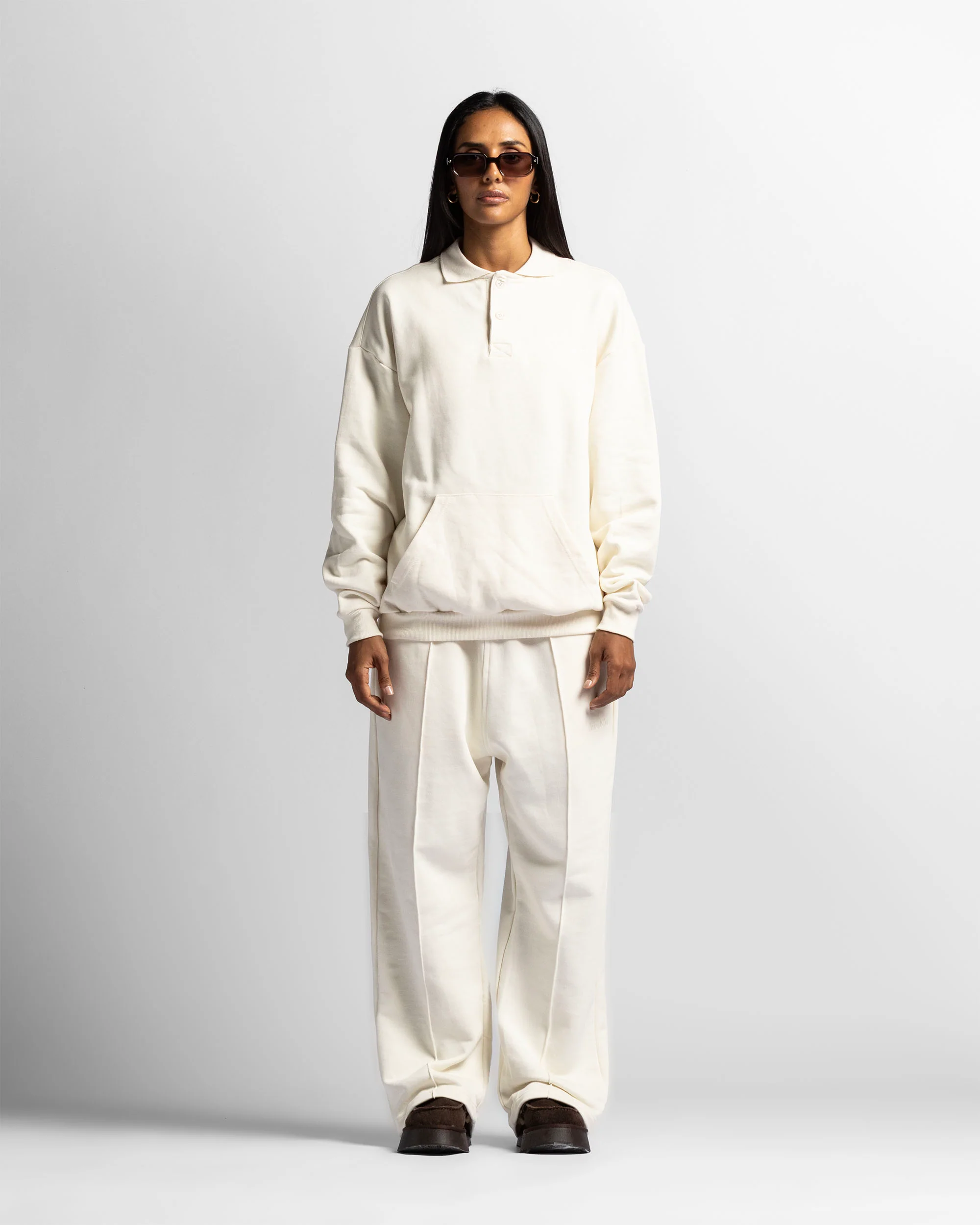 Polo Sweatshirt Oversize Beige - Unisex - Image 5