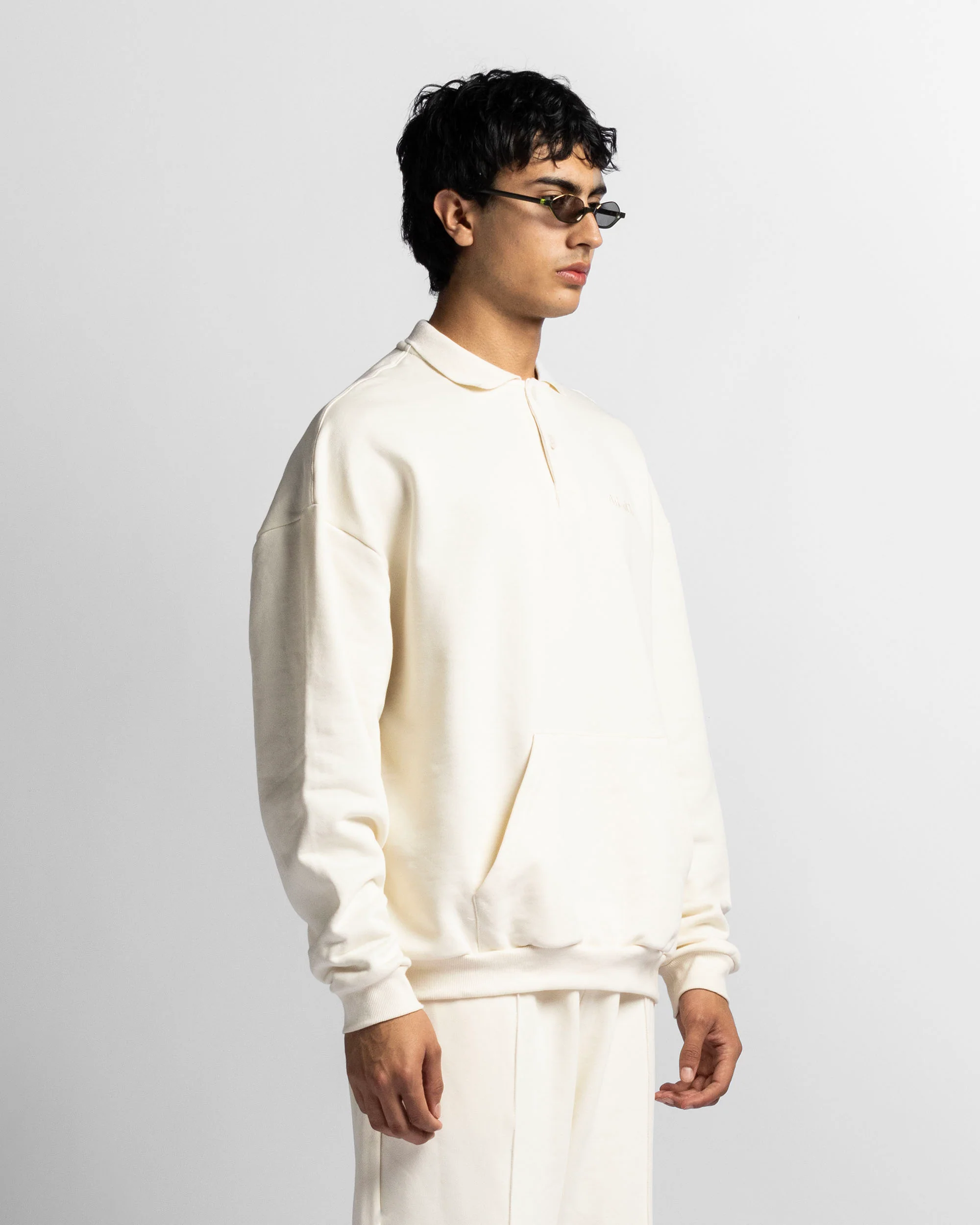 Polo Sweatshirt Oversize Beige - Image 3
