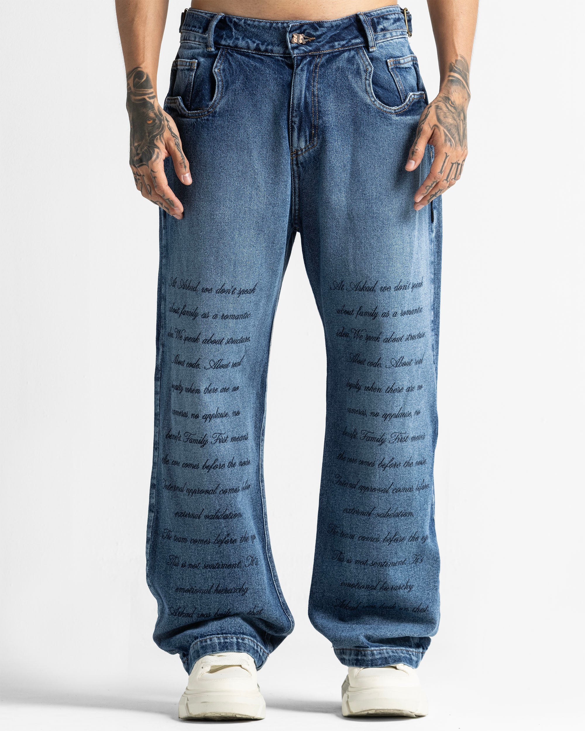 Script Blue Denim Pant