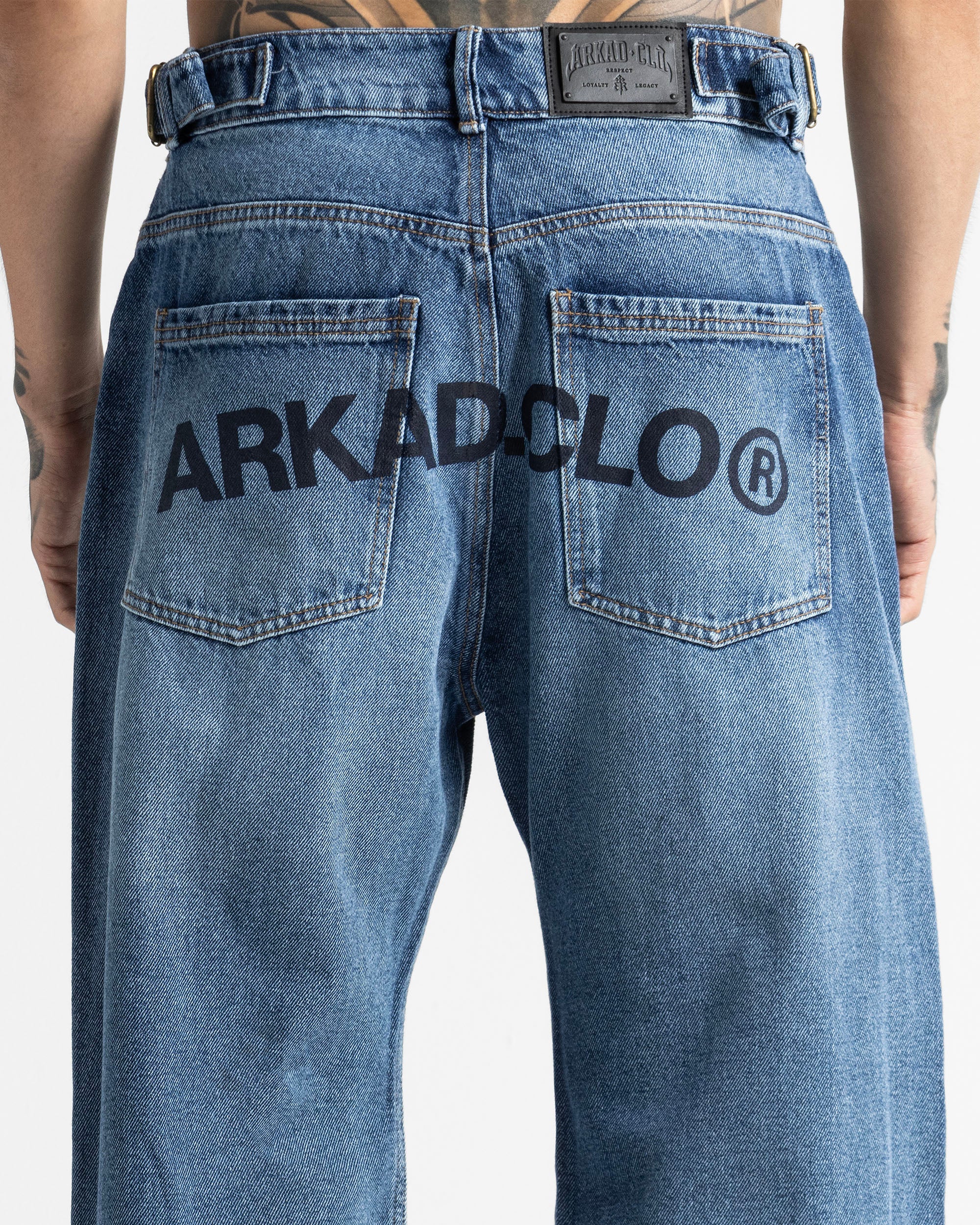 Script Blue Denim Pant - Image 10