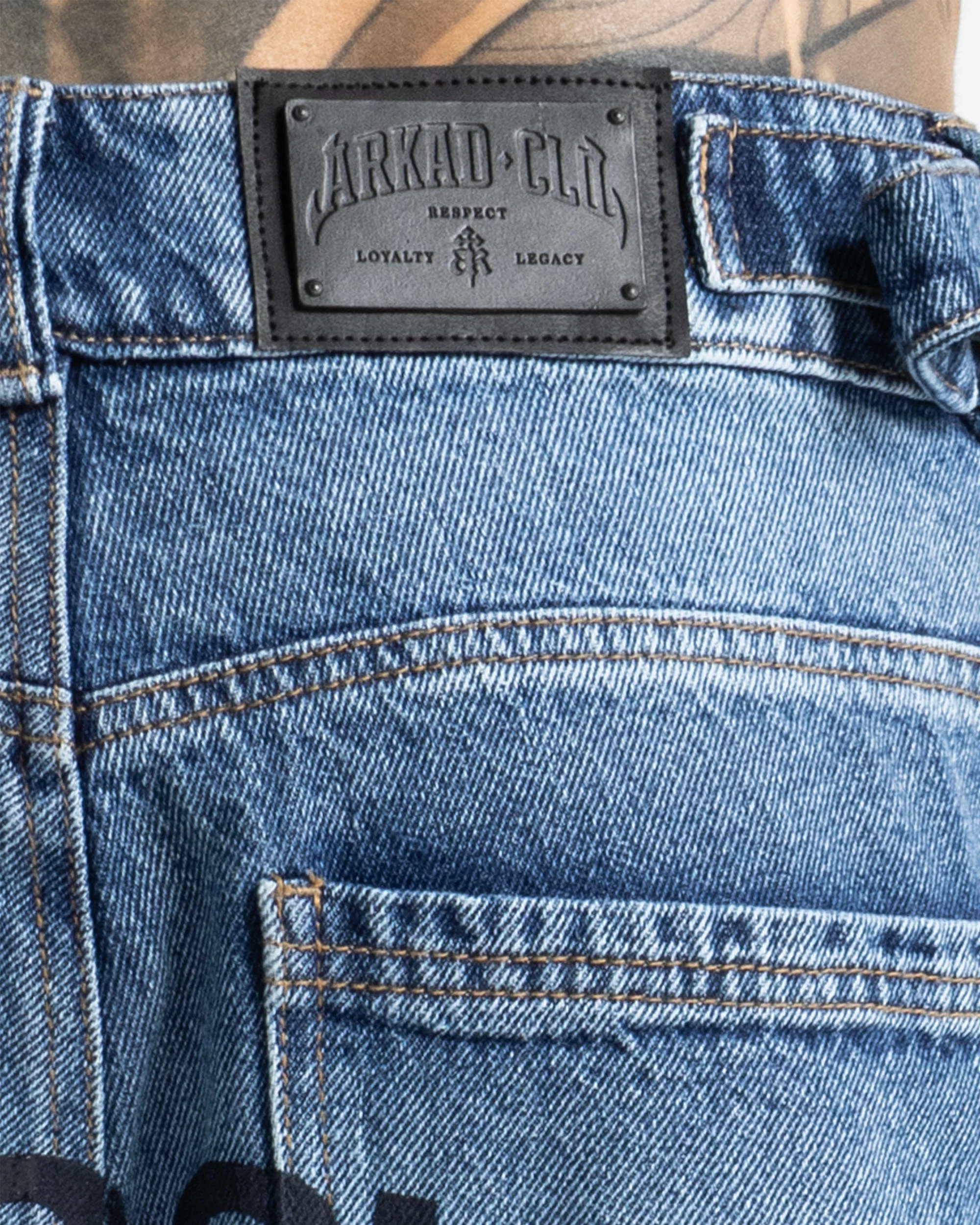Script Blue Denim Pant - Image 7