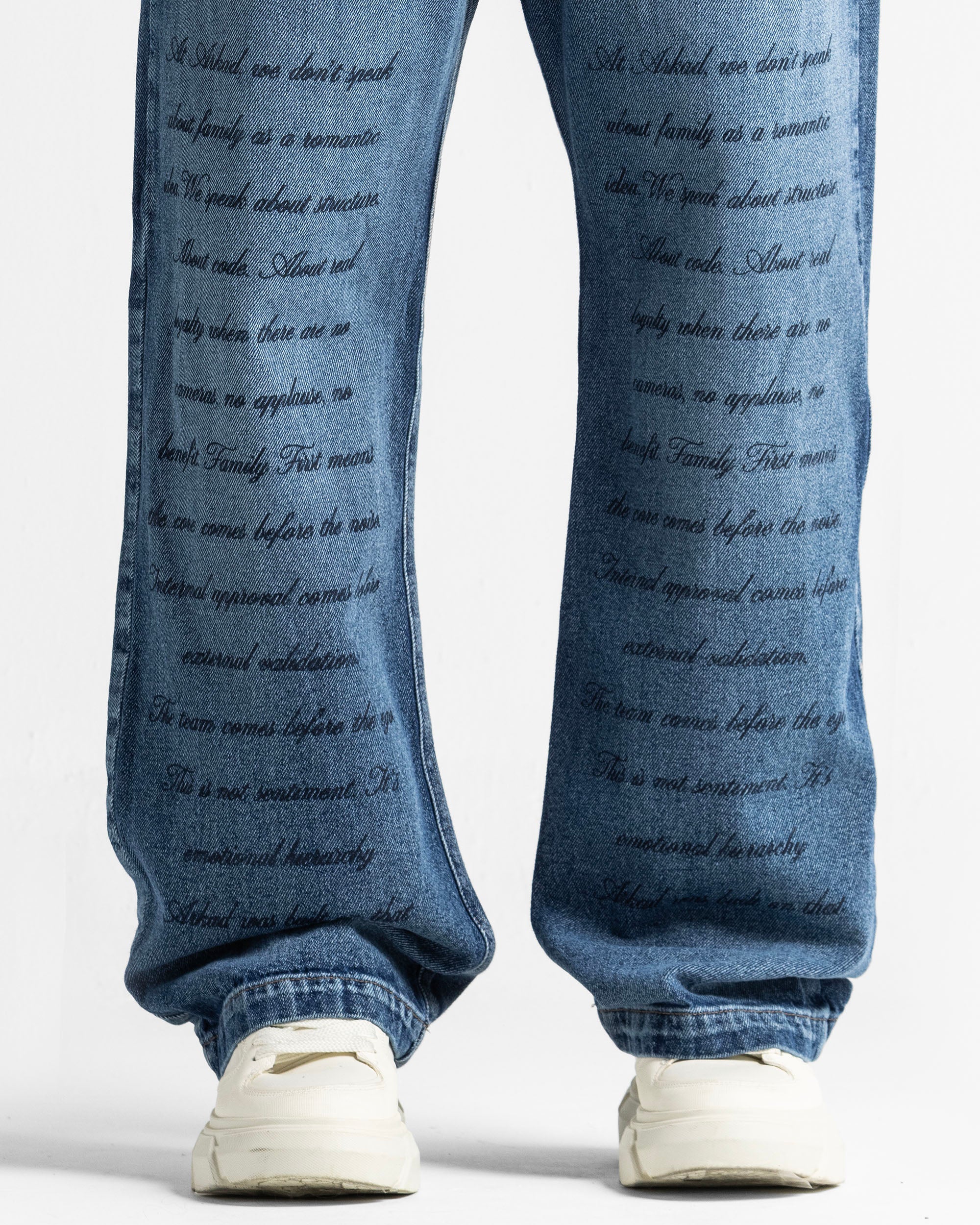 Script Blue Denim Pant - Image 9