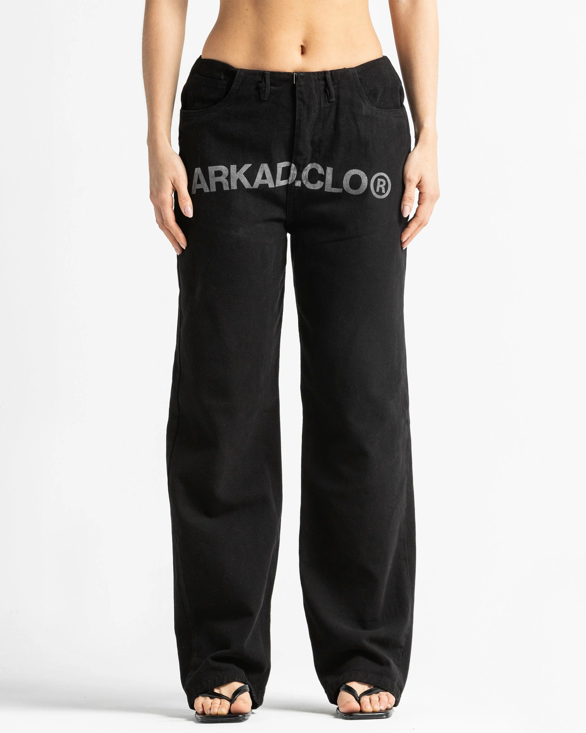 Printed Jean Negro Mujer