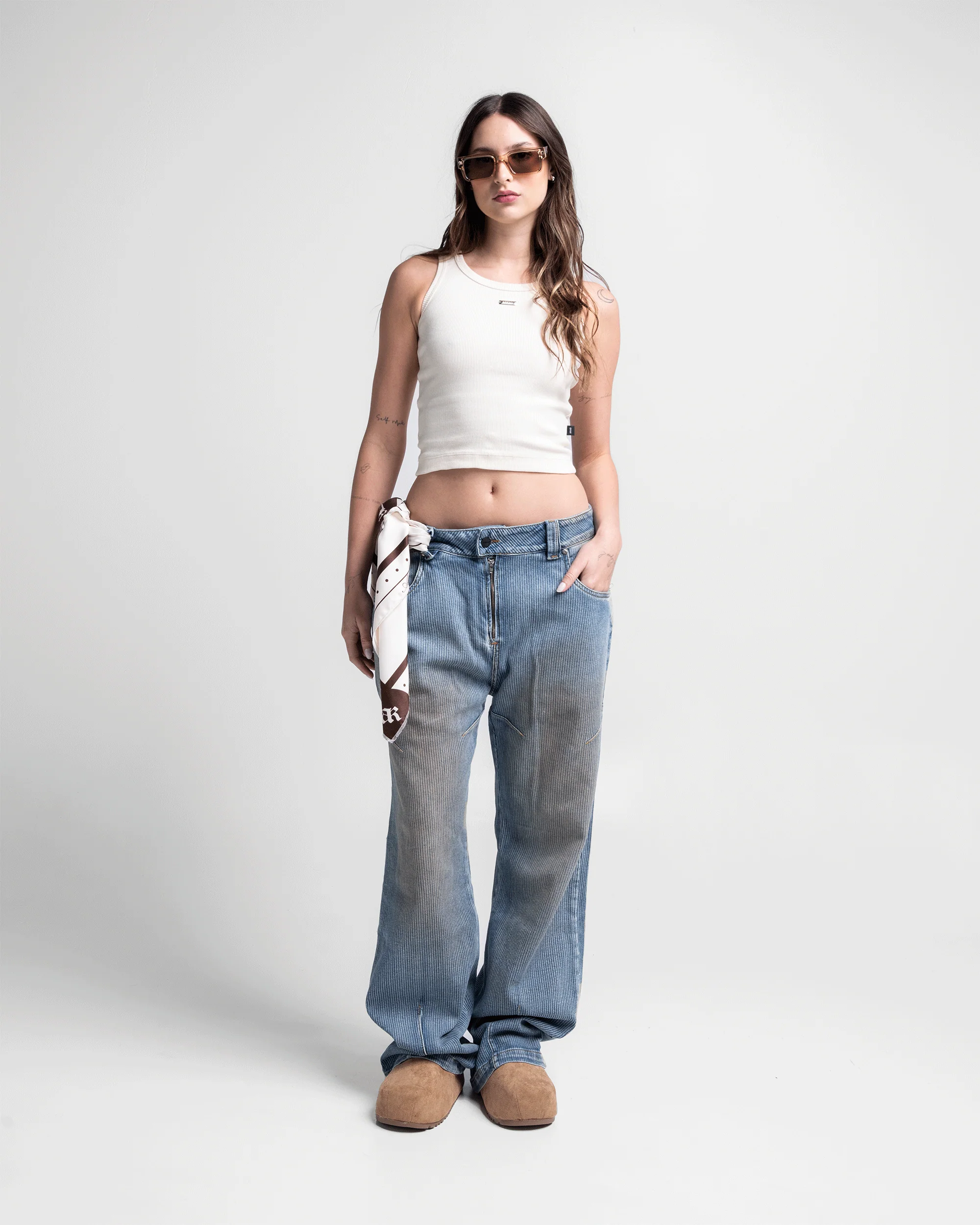 Tank Shirt Rib Beige Mujer - Image 5