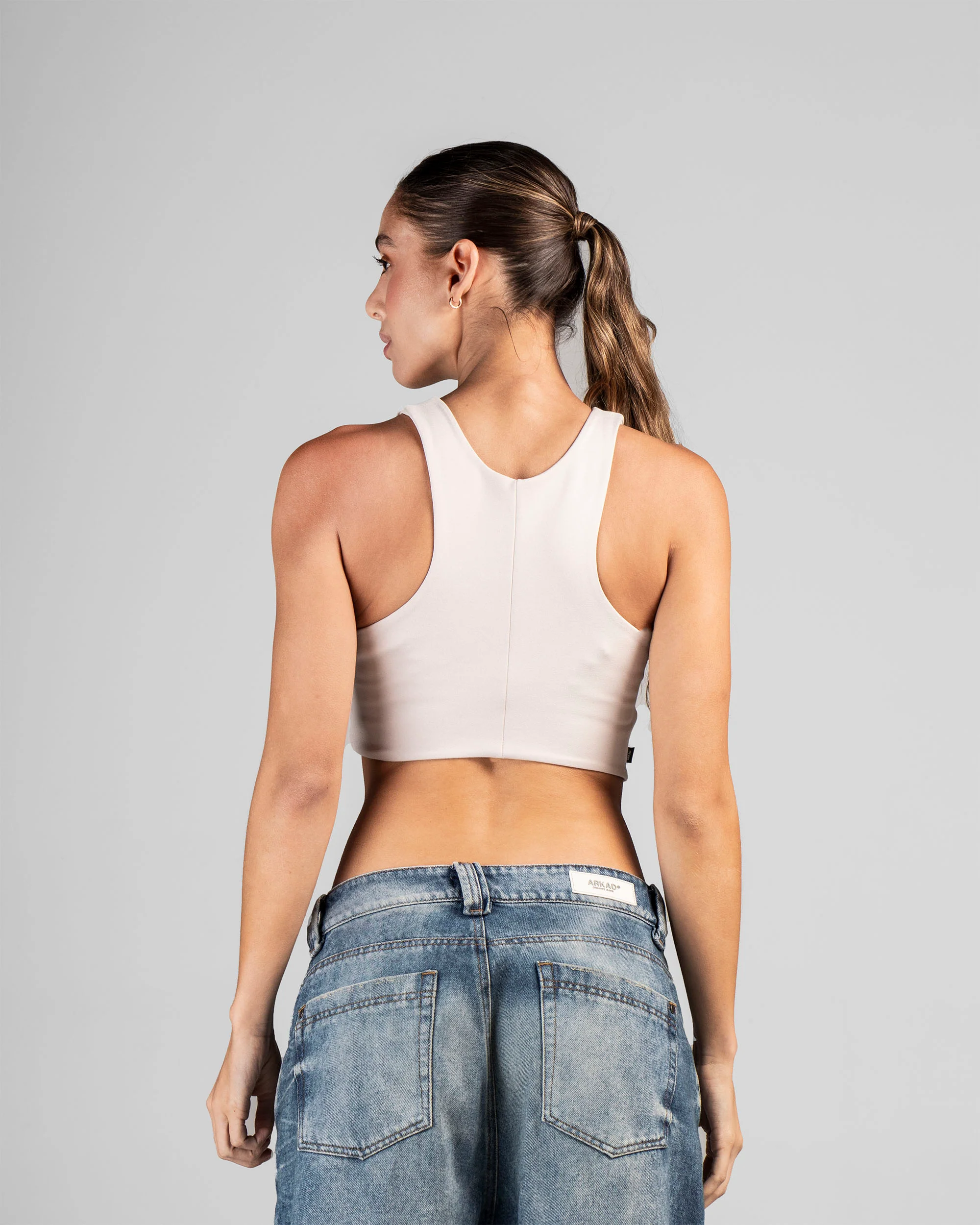 Tank Top Mujer Beige - Image 4