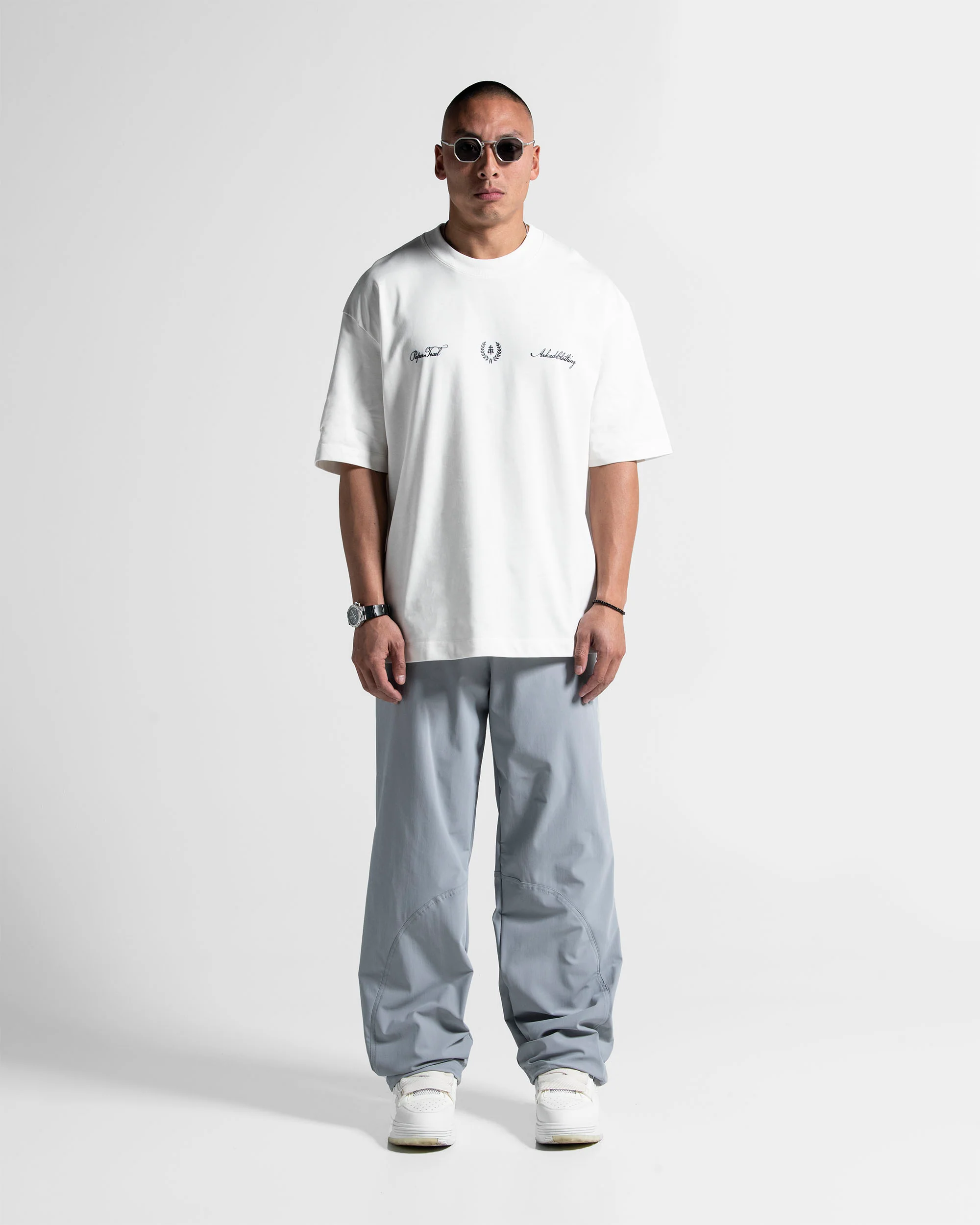 Tshirt Oversize Blanca Texto Azul - Image 3