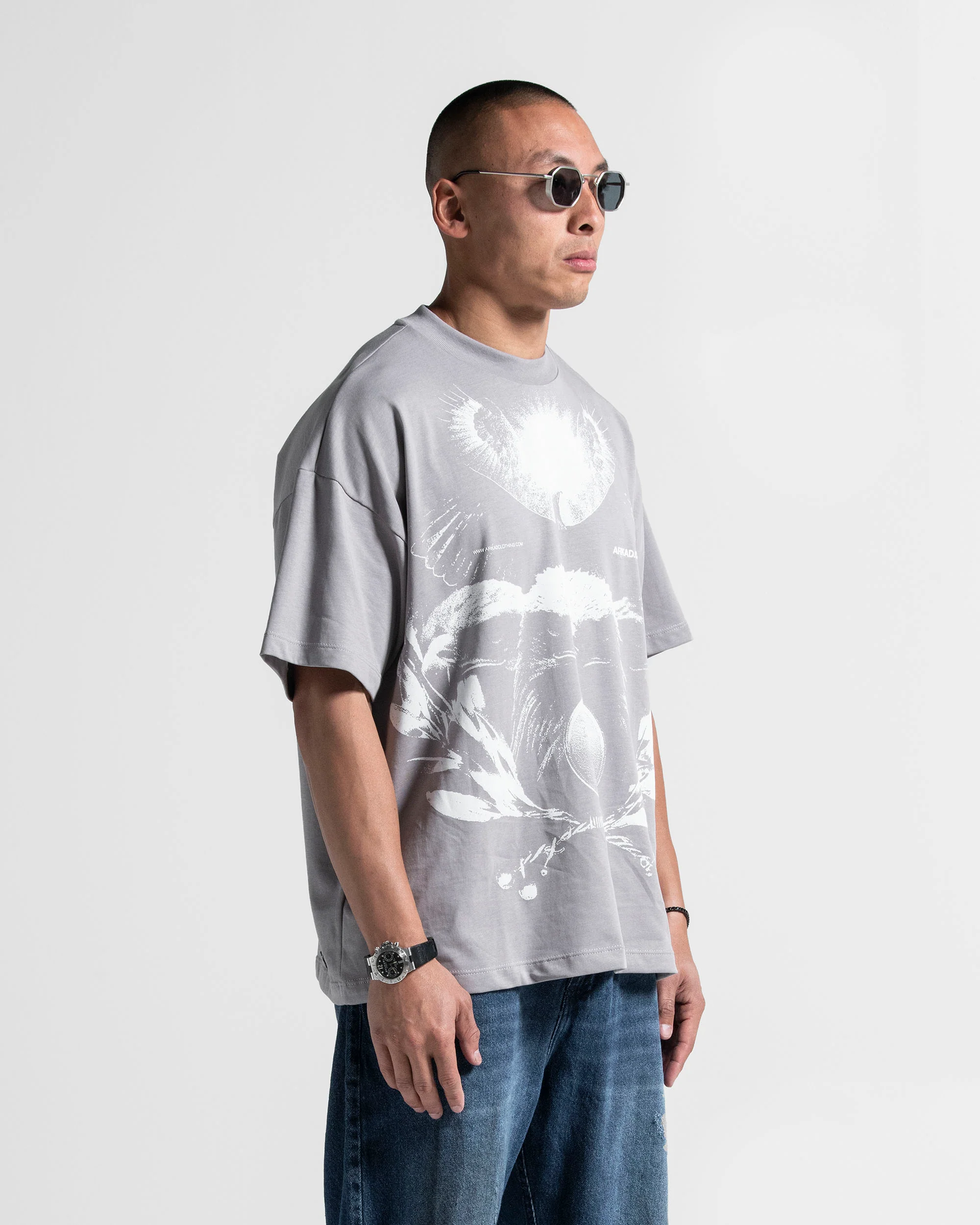 Tshirt Oversize Gris Paper Trail - Image 3