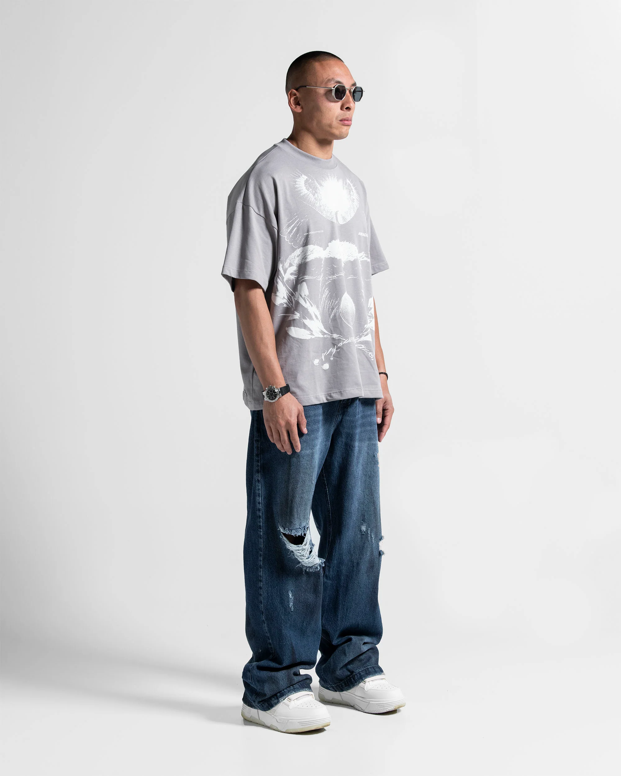 Tshirt Oversize Gris Paper Trail - Image 7