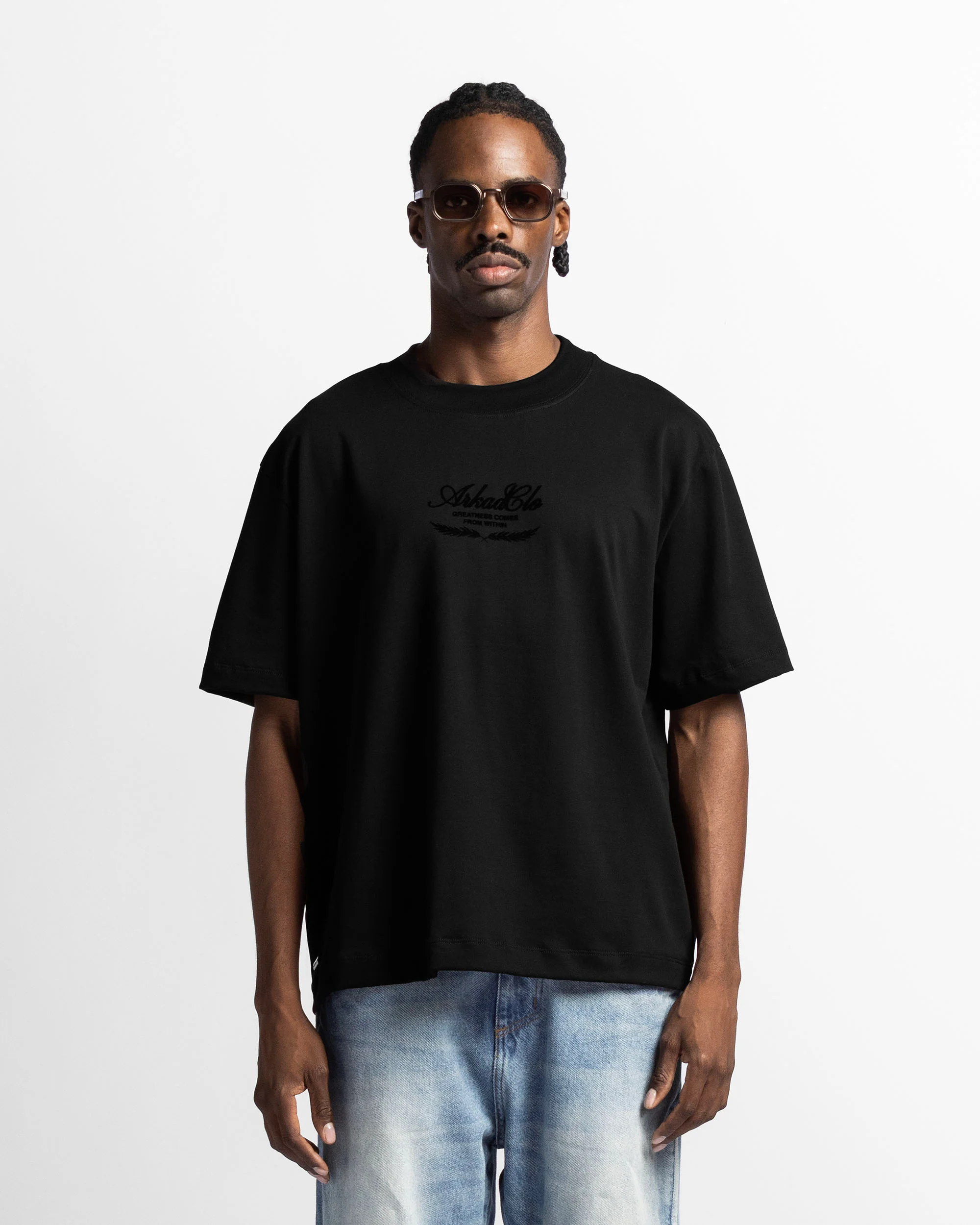 Tshirt Regular Fit Negra Velvet Print - Image 3