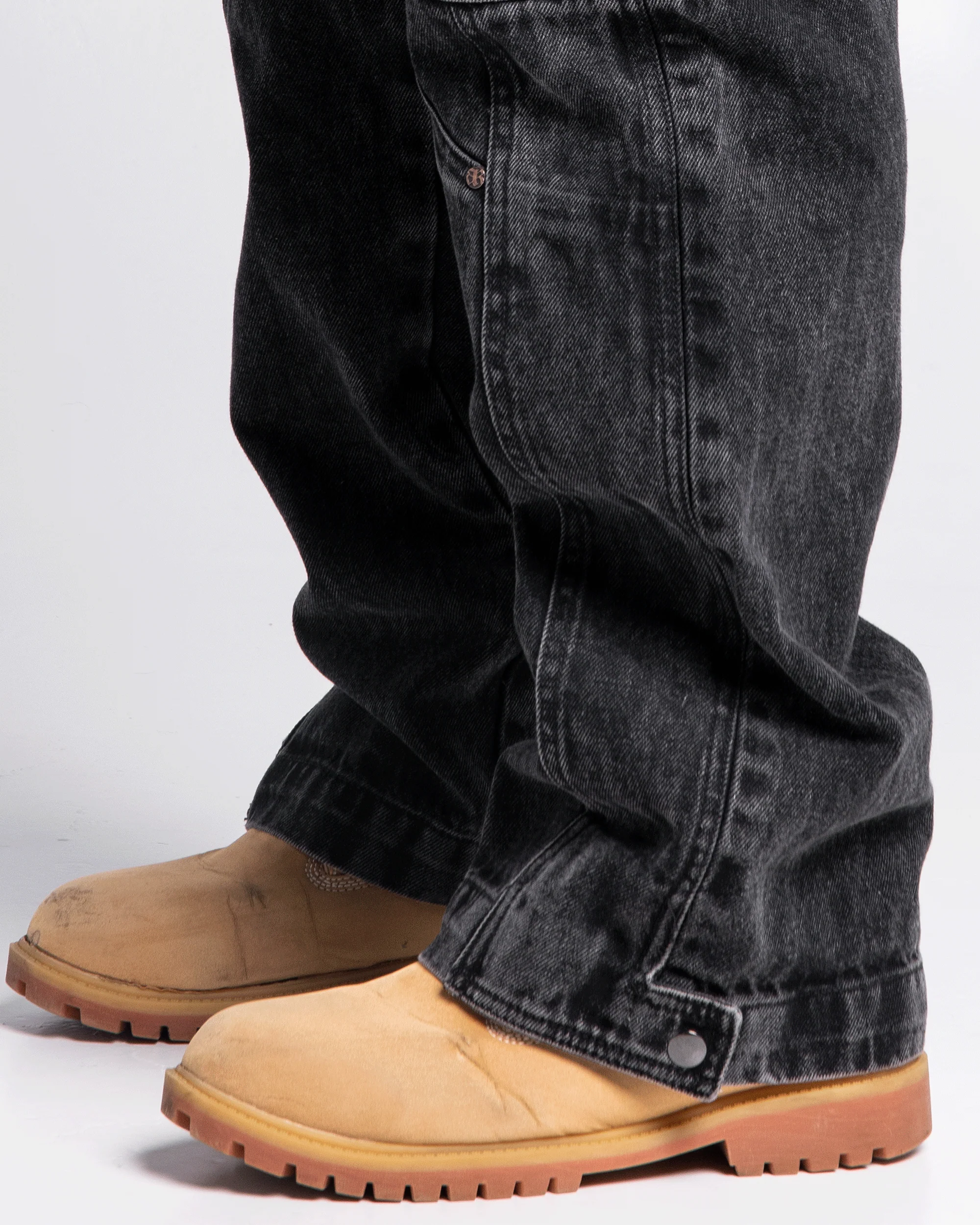 Washed Denim Pant Cargo Negro - Image 6