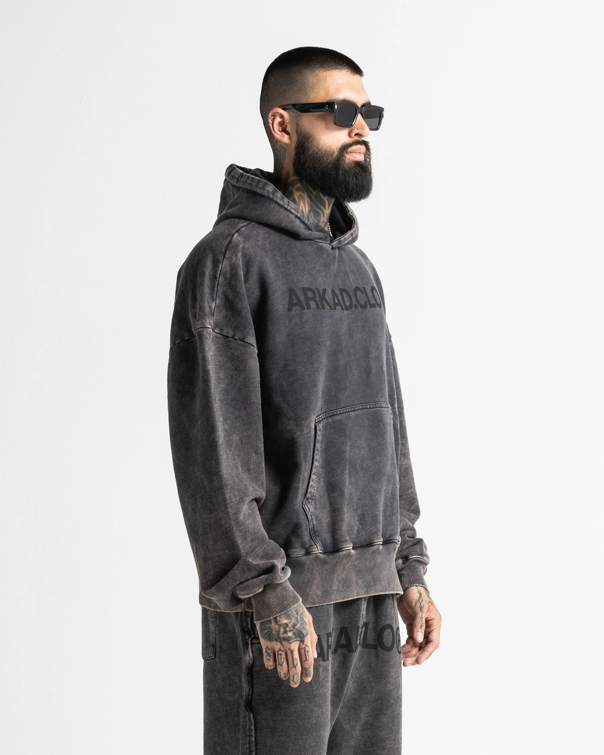 Washed Hoodie Family Negro - Image 3