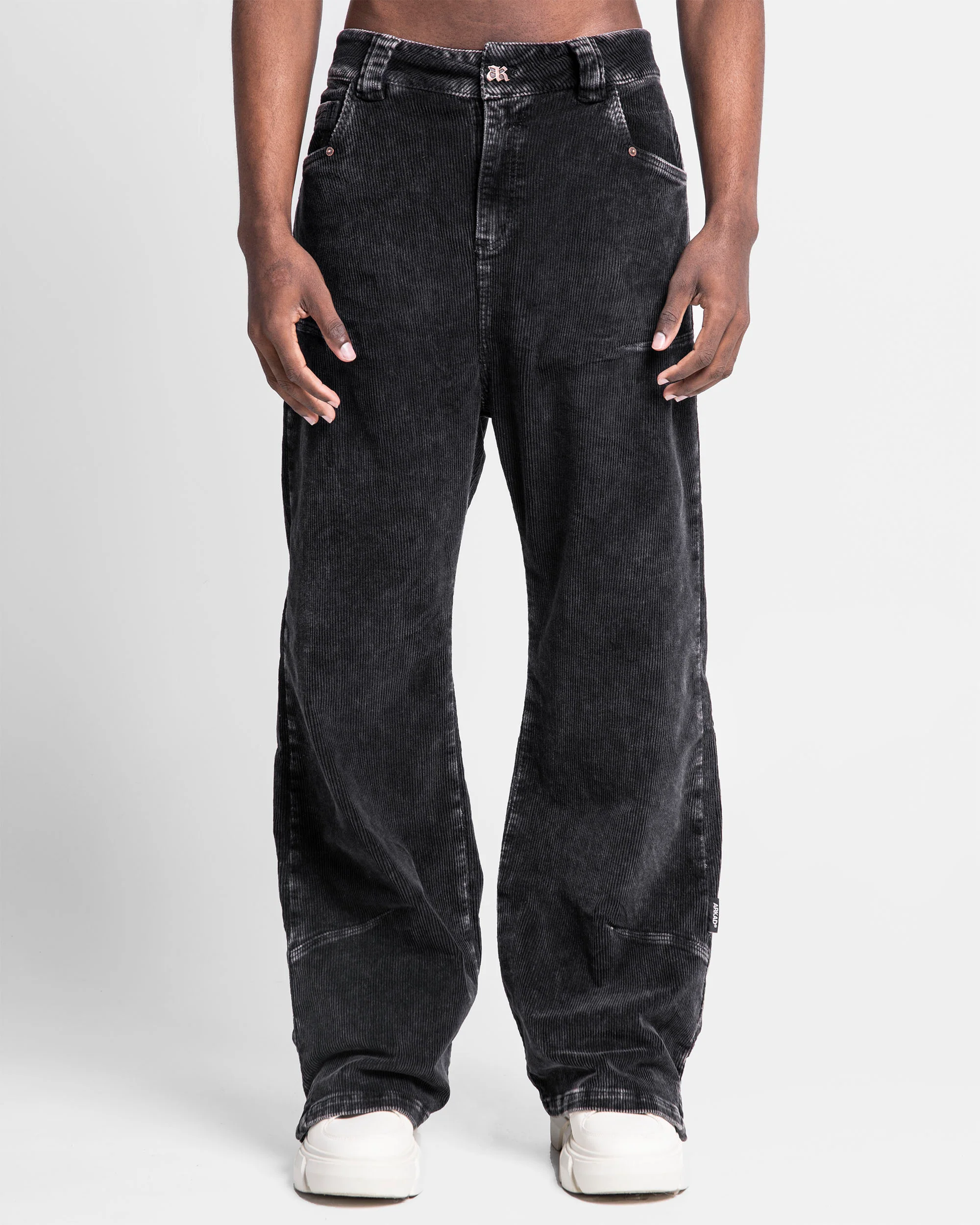 Washed Pant Corduroy Pinzas Negro