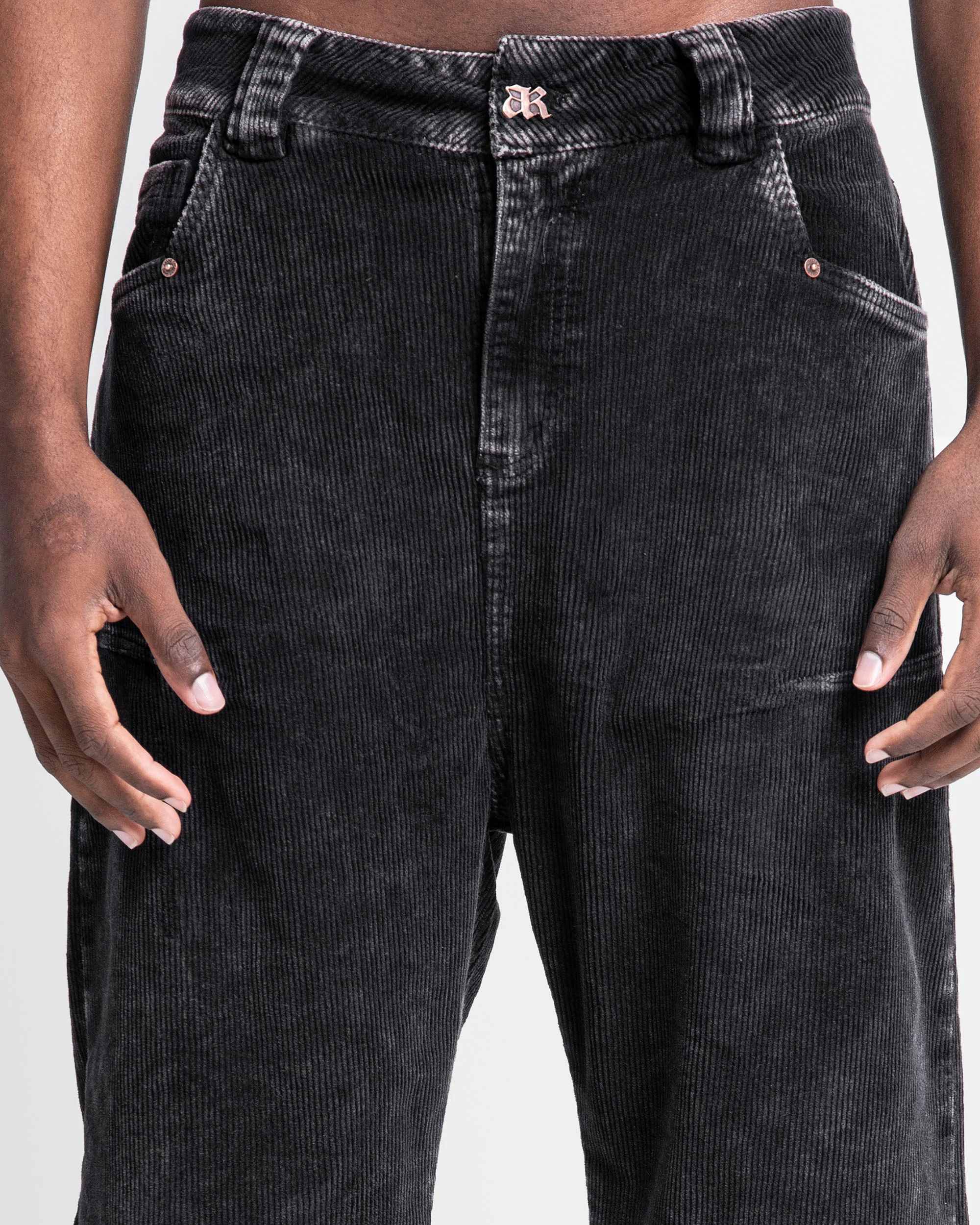 Washed Pant Corduroy Pinzas Negro - Image 5