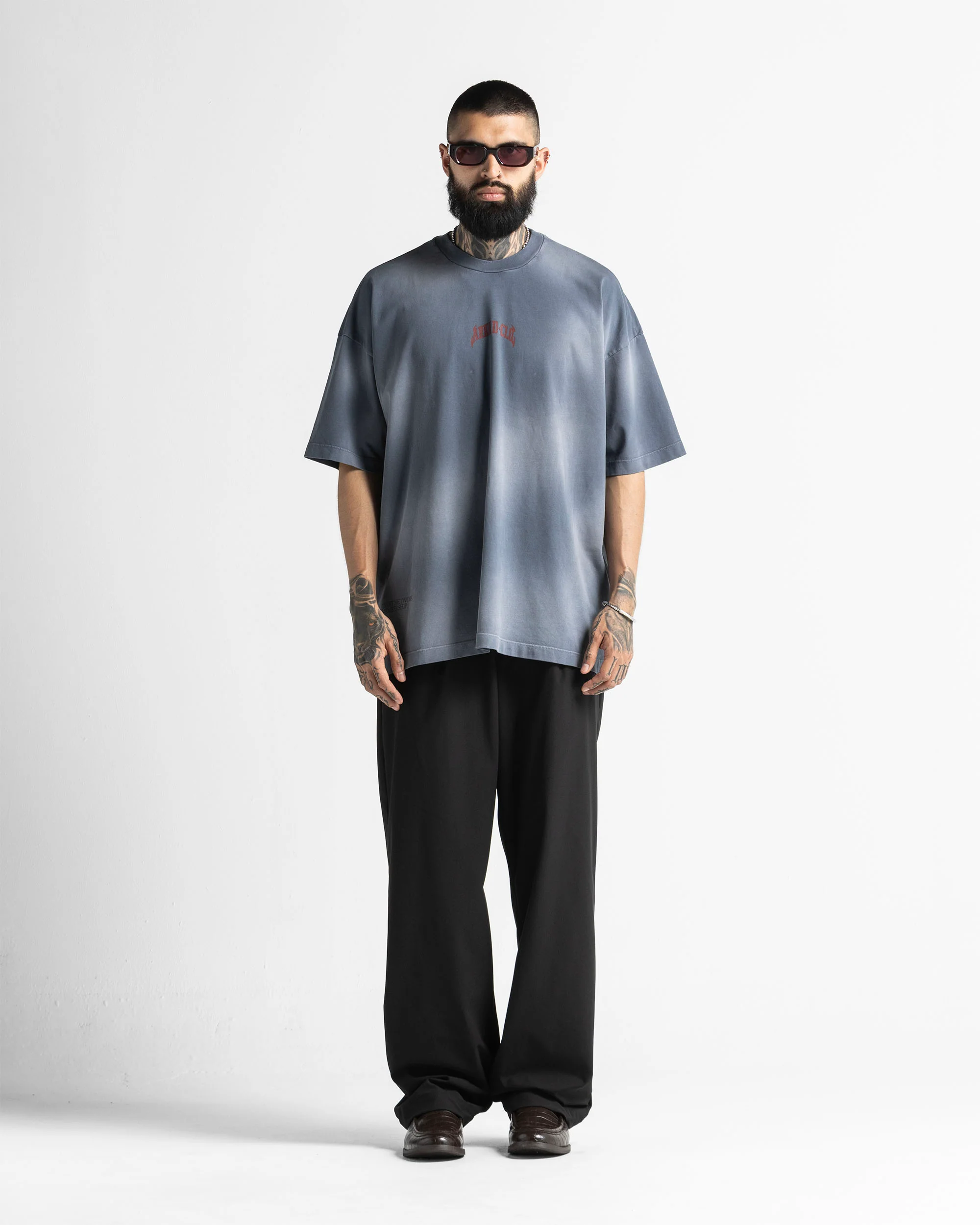 Washed Tshirt Blue Print Red - Image 5