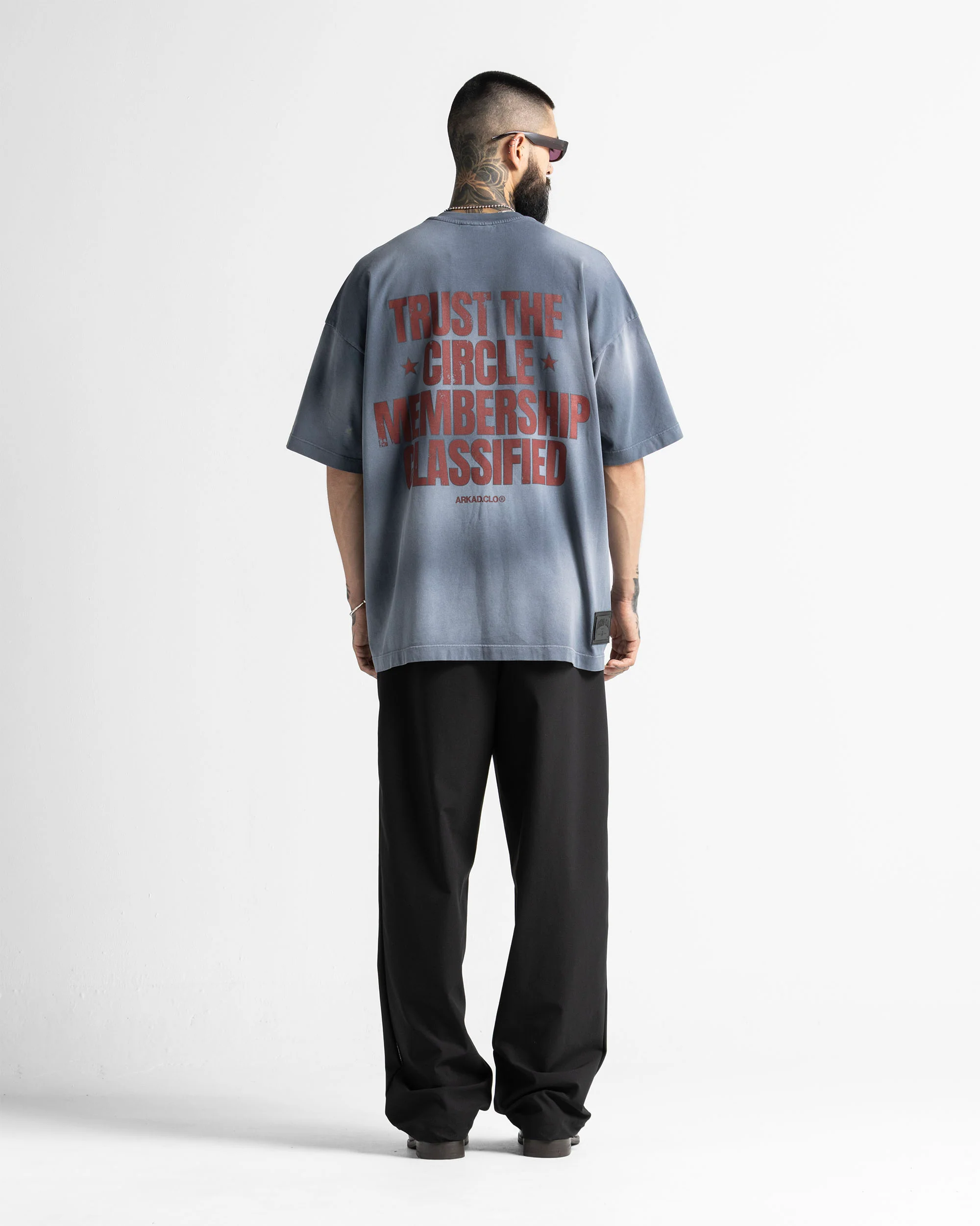 Washed Tshirt Blue Print Red - Image 6