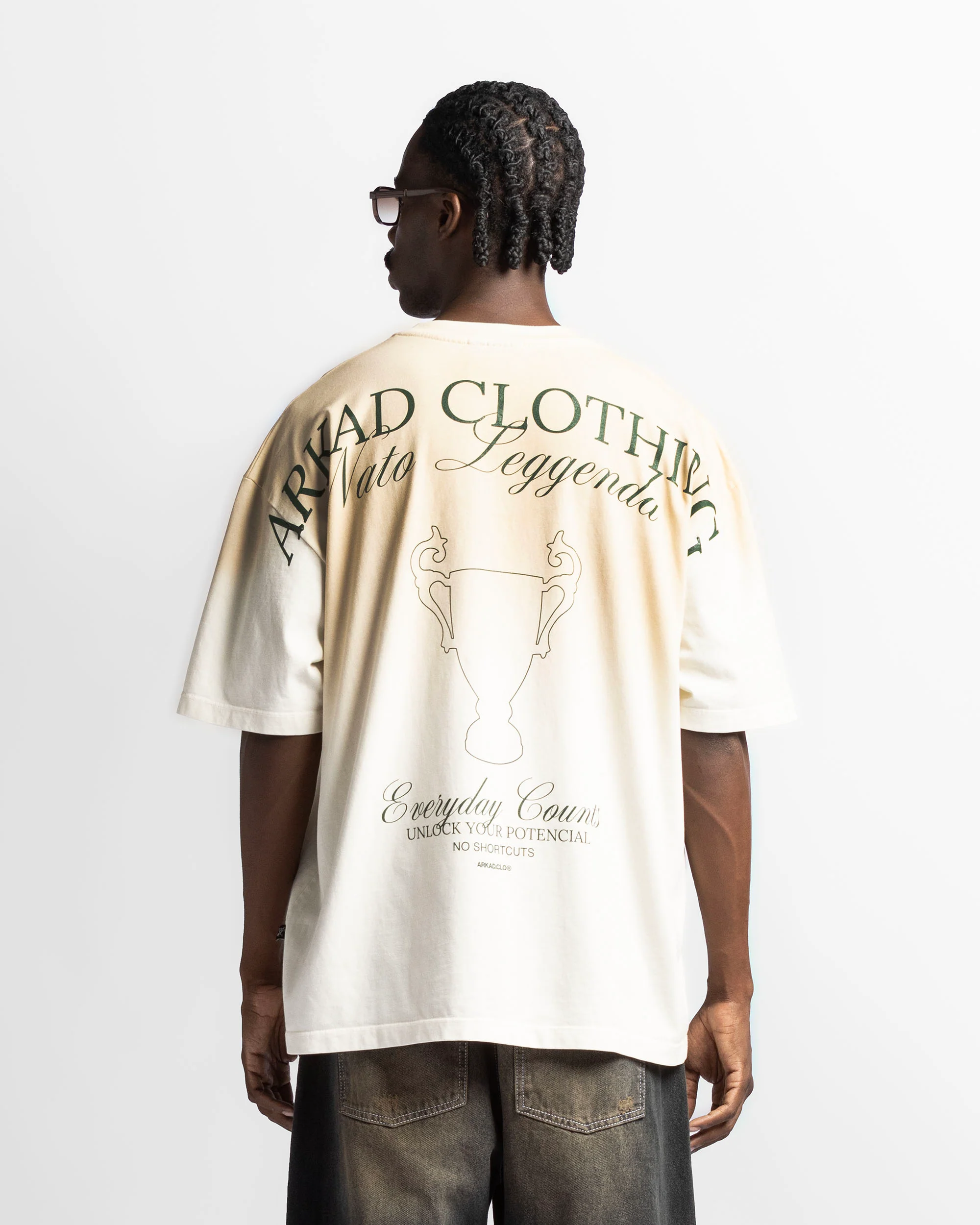 Washed Tshirt Oversize Beige Trophy - Image 3